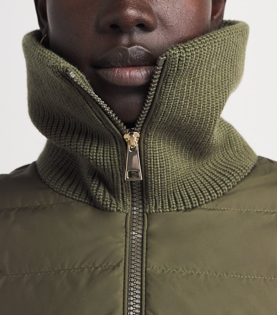 Moncler Womens Virgin Wool Padded Quilted Cardigan Image 6
