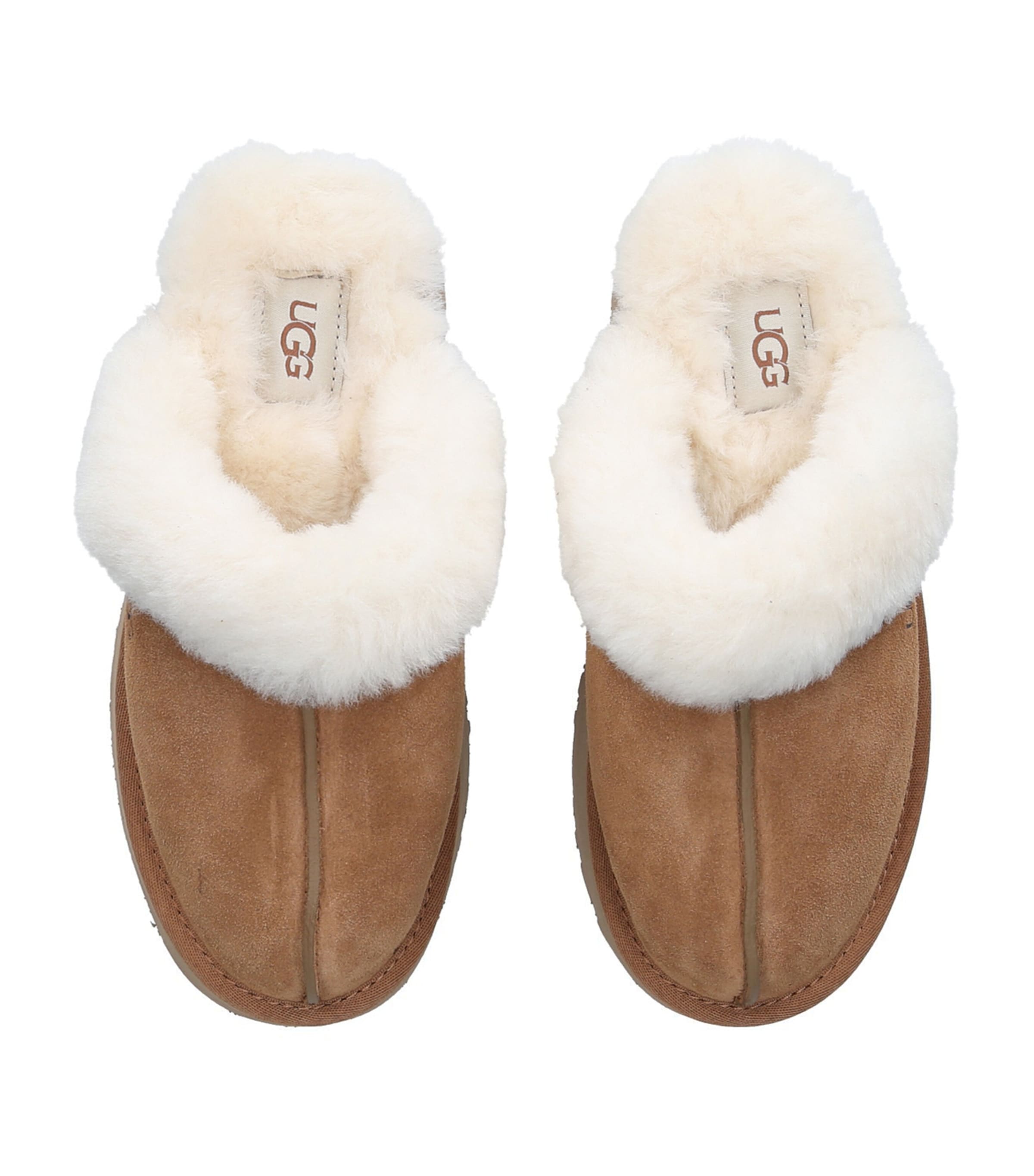 UGG Suede Platform Slippers Tan Image 5