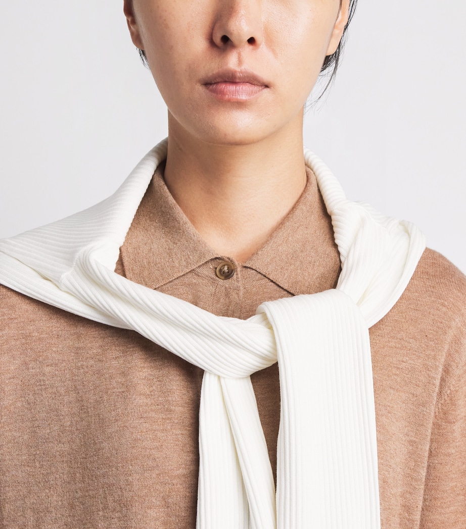 ME+EM Womens Cashmere Knit Short-Sleeve Shirt Camel Melange Image 3