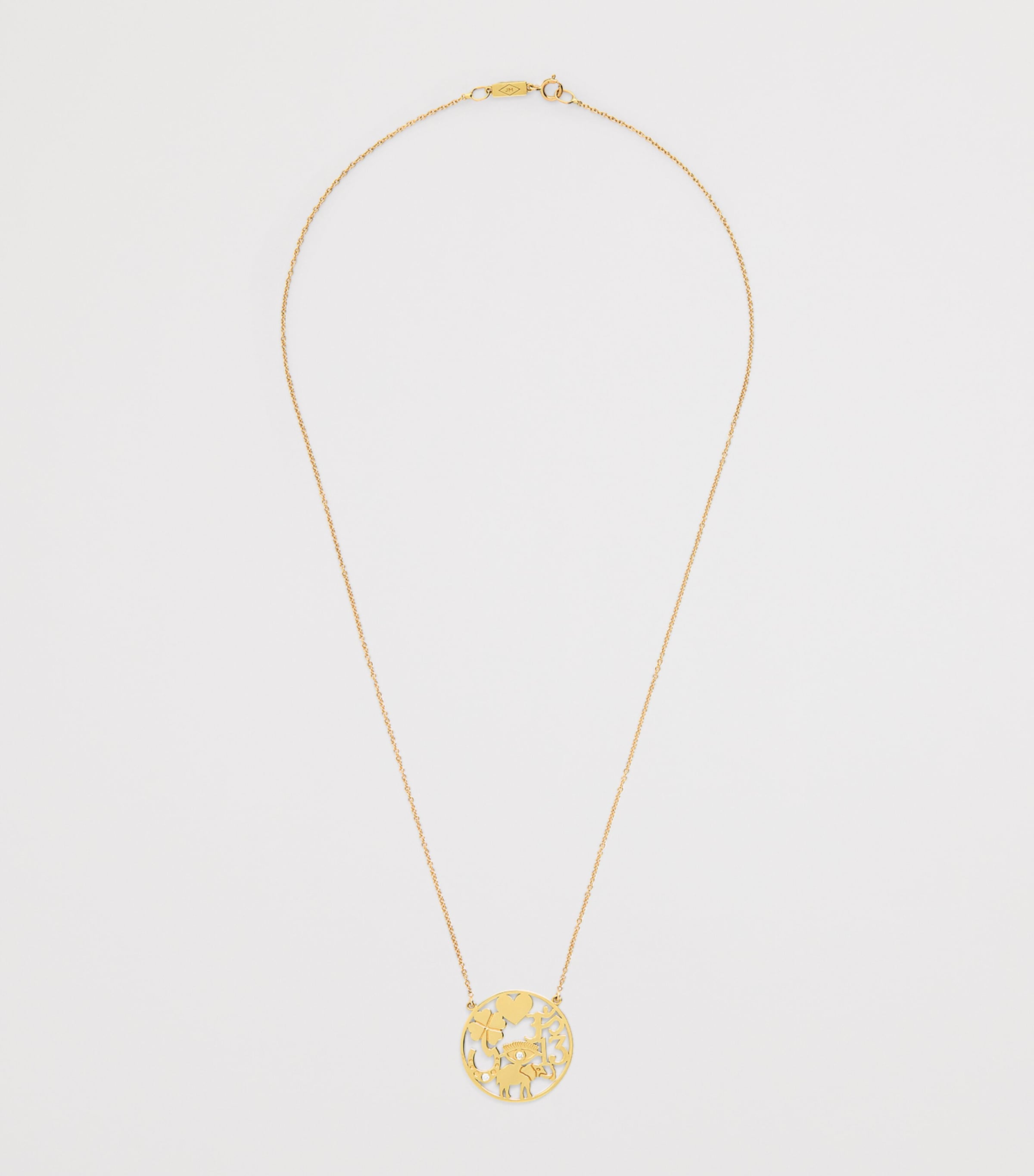 Jennifer Meyer Yellow Gold and Diamond Good Luck Necklace Yellow Gold Image 3