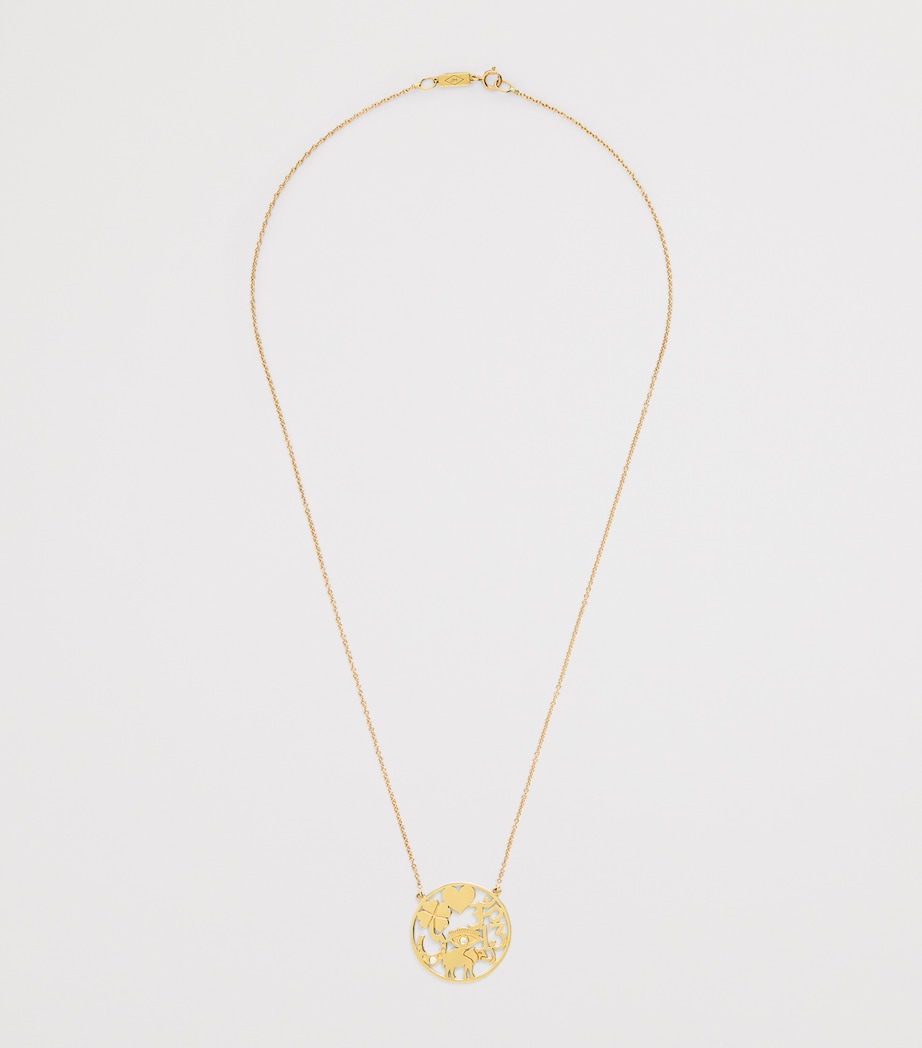 Jennifer Meyer Yellow Gold and Diamond Good Luck Necklace Yellow Gold Image 3