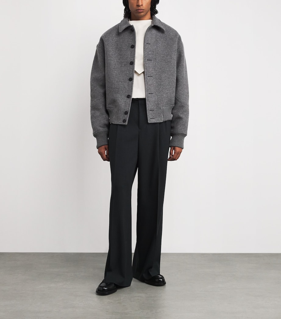 Wool Feltro Bomber Jacket 950-GREY Image 2