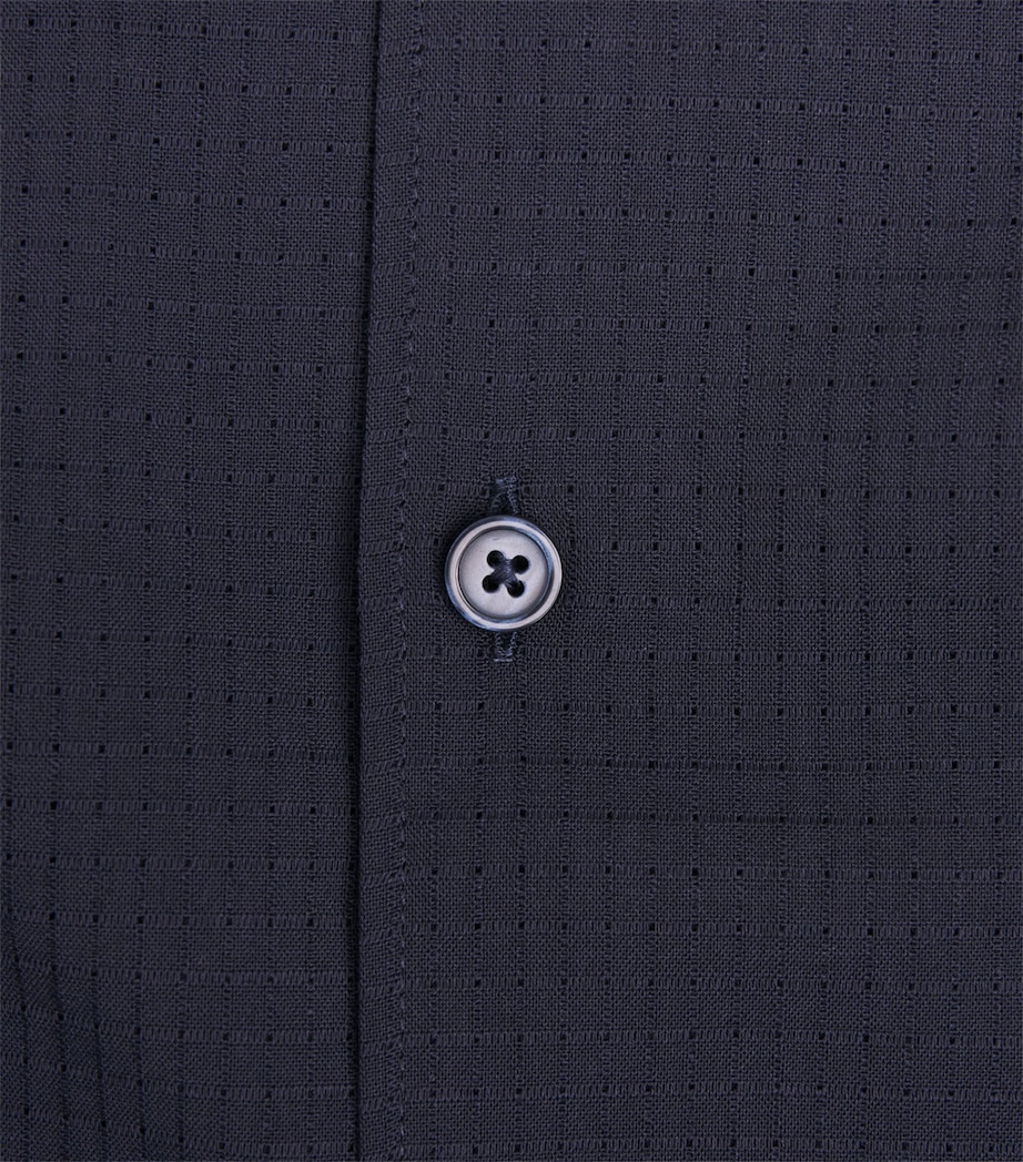BOSS Mens Wool-Blend Shirt Dark Blue Image 6