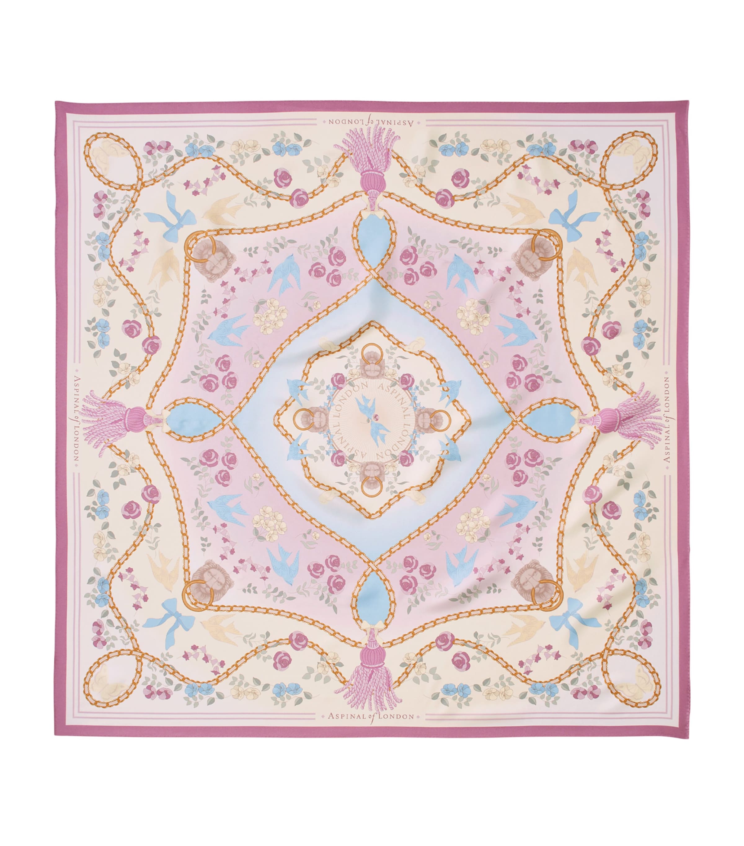 Aspinal Of London Silk Mayfair Scarf Rose Image 1