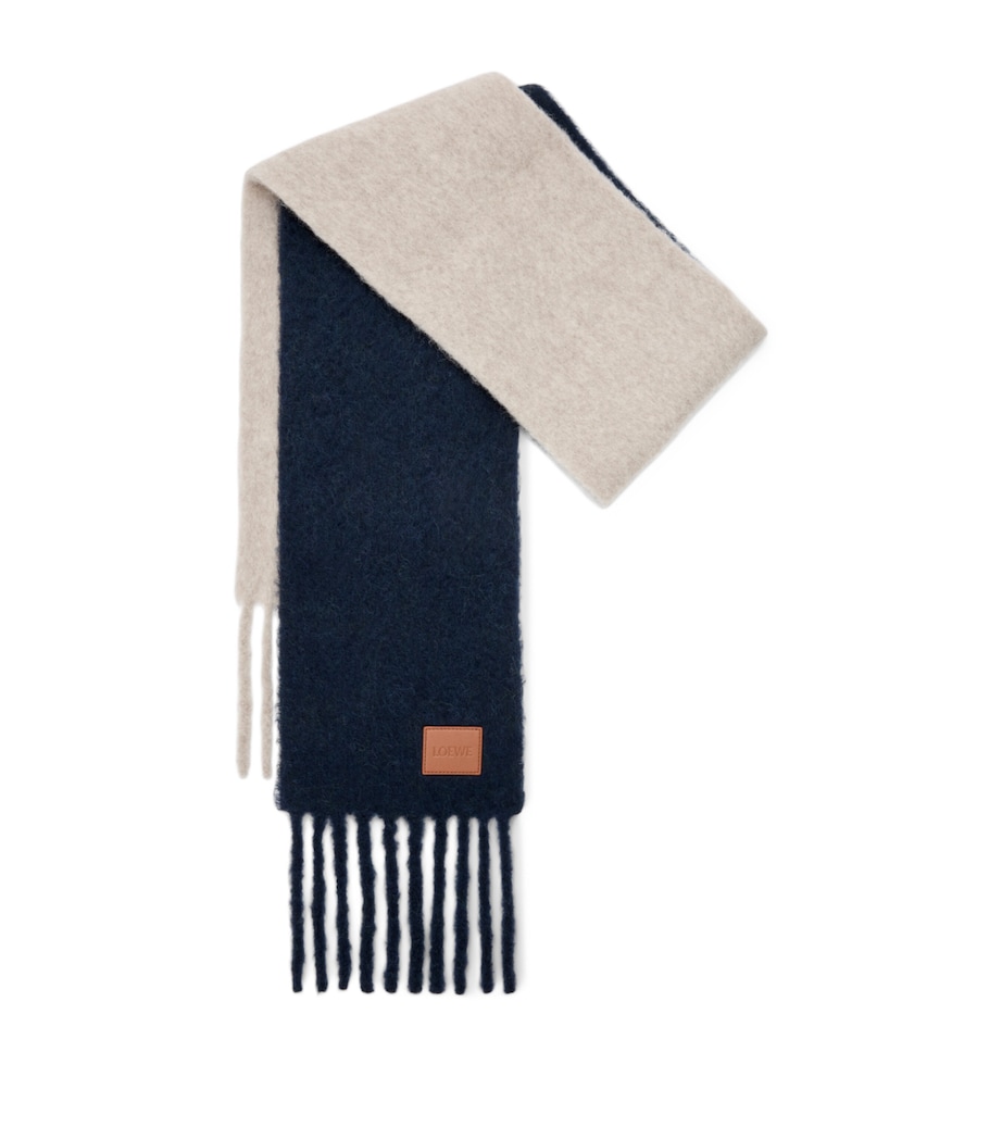 Alpaca-Wool-Blend Scarf NAVY BLUE/SANDSTONE Image 1