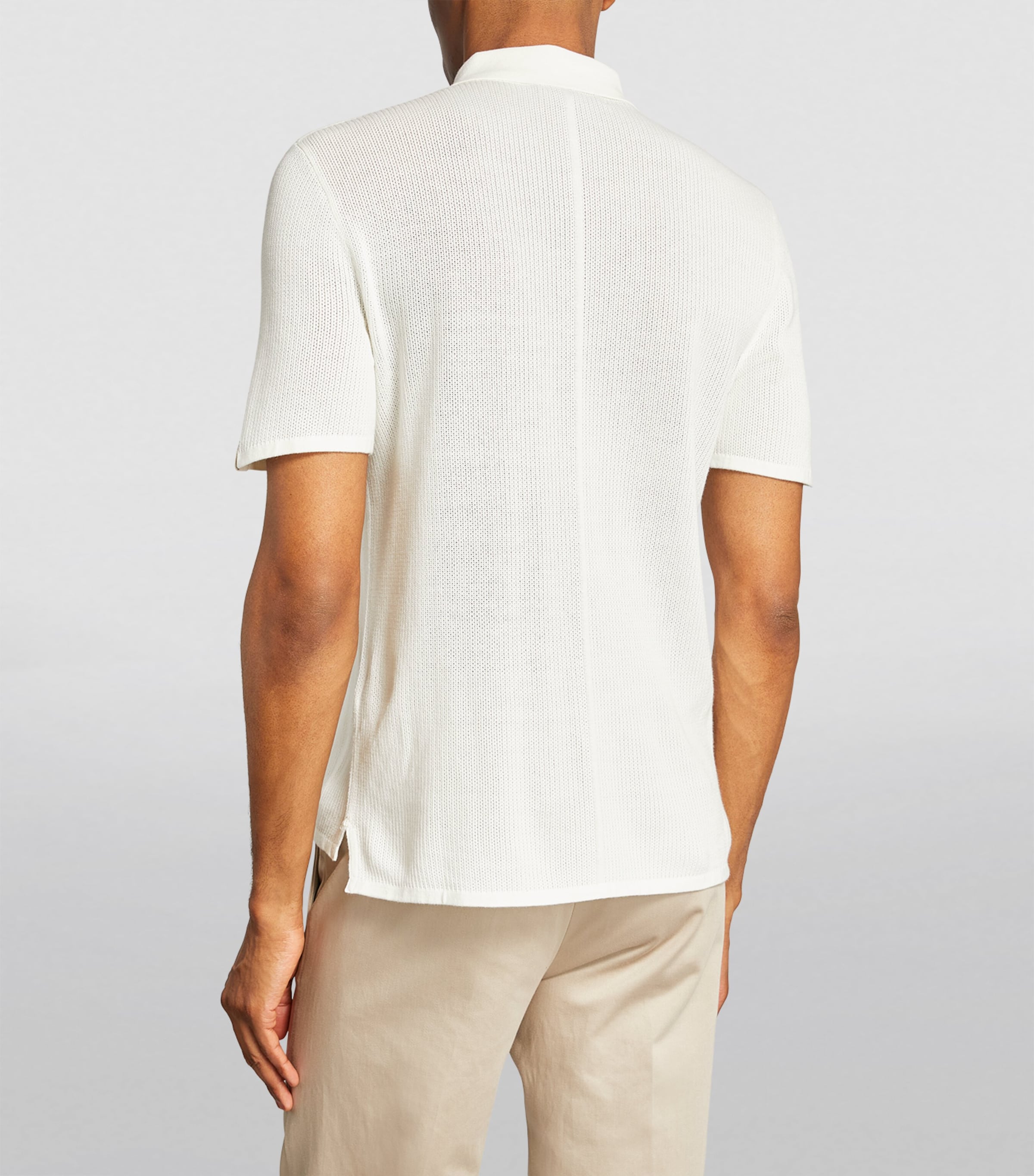 Mesh Harvey Polo Shirt IVORY Image 4