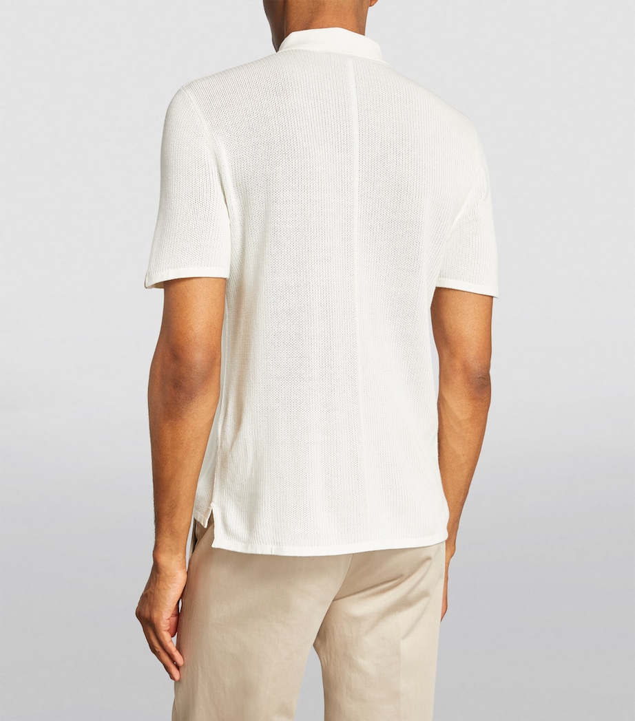Mesh Harvey Polo Shirt IVORY Image 4
