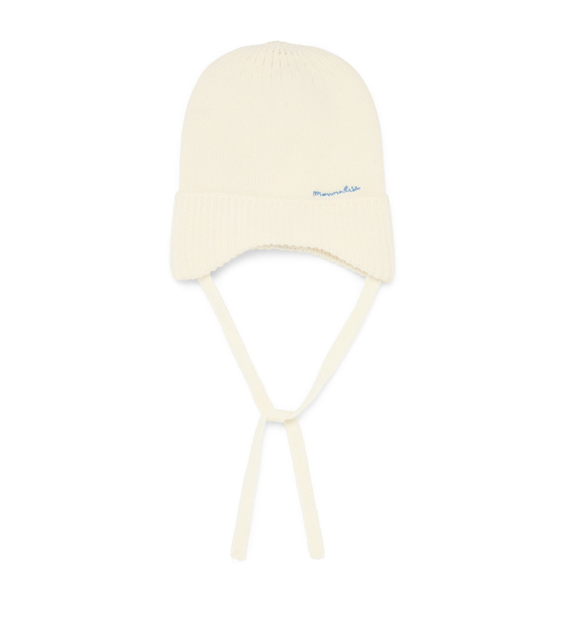 Monnalisa Wool-Blend Logo Hat Panna Image 1