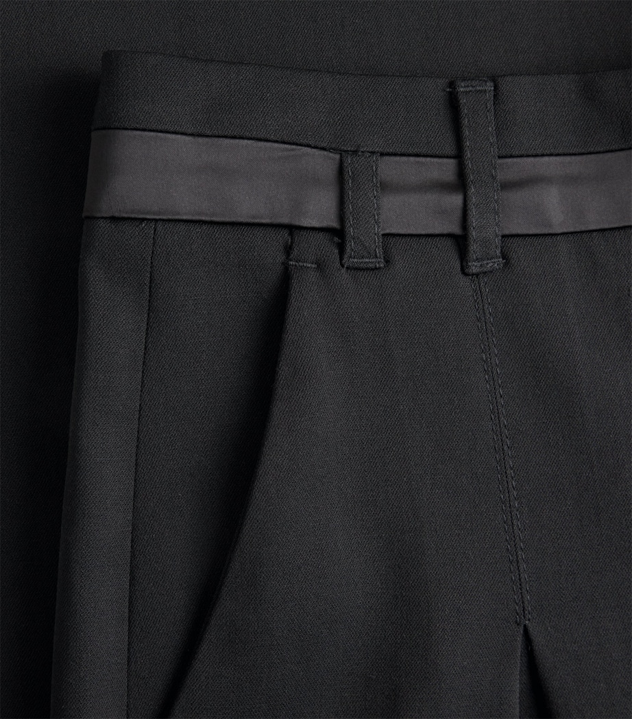 ME+EM Womens Wool-Blend Exaggerated Taper Tux Trousers Black Image 6