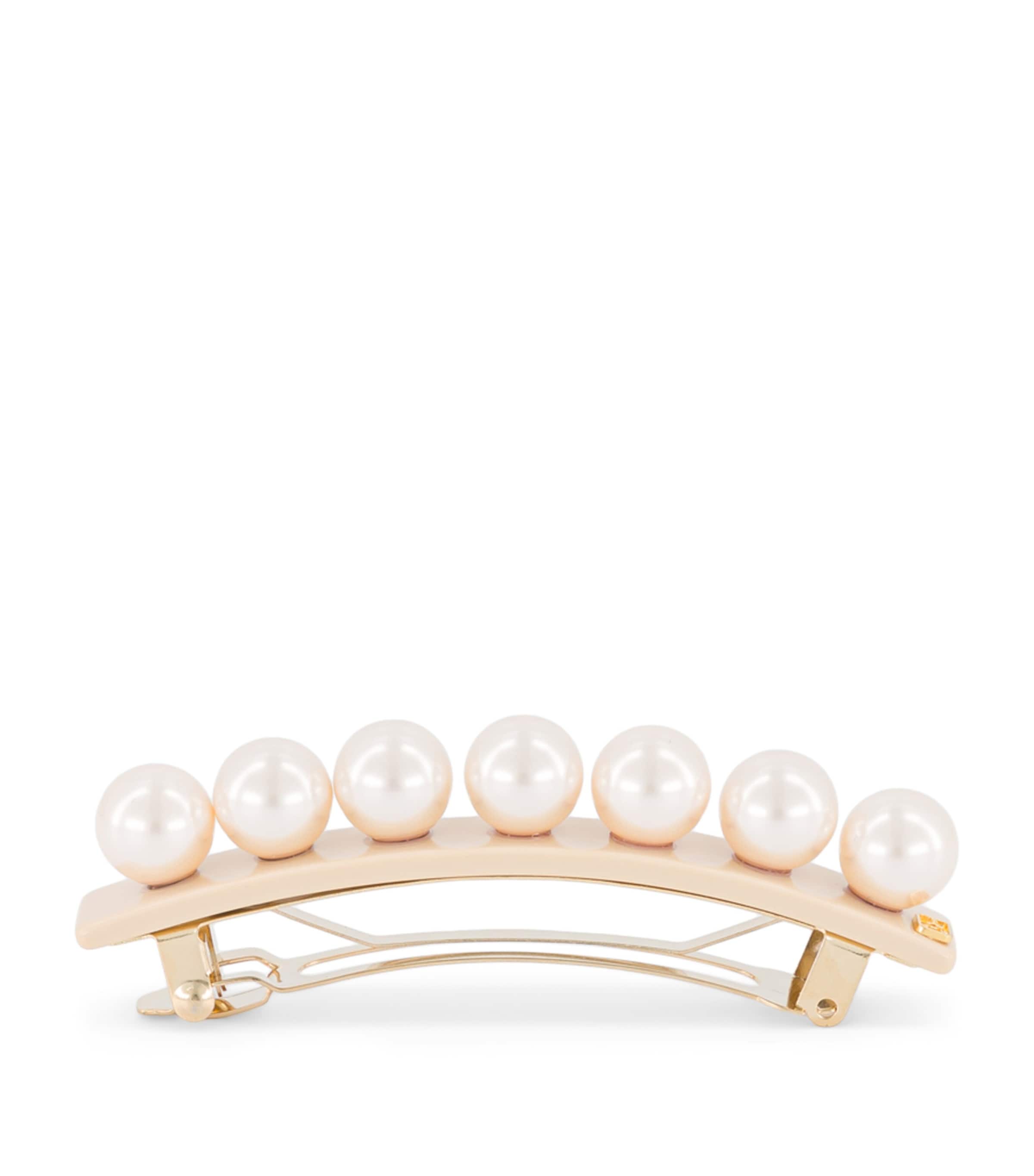 Alexandre De Paris Oversize Pearl-detail Slide Hair Clip In Neutral