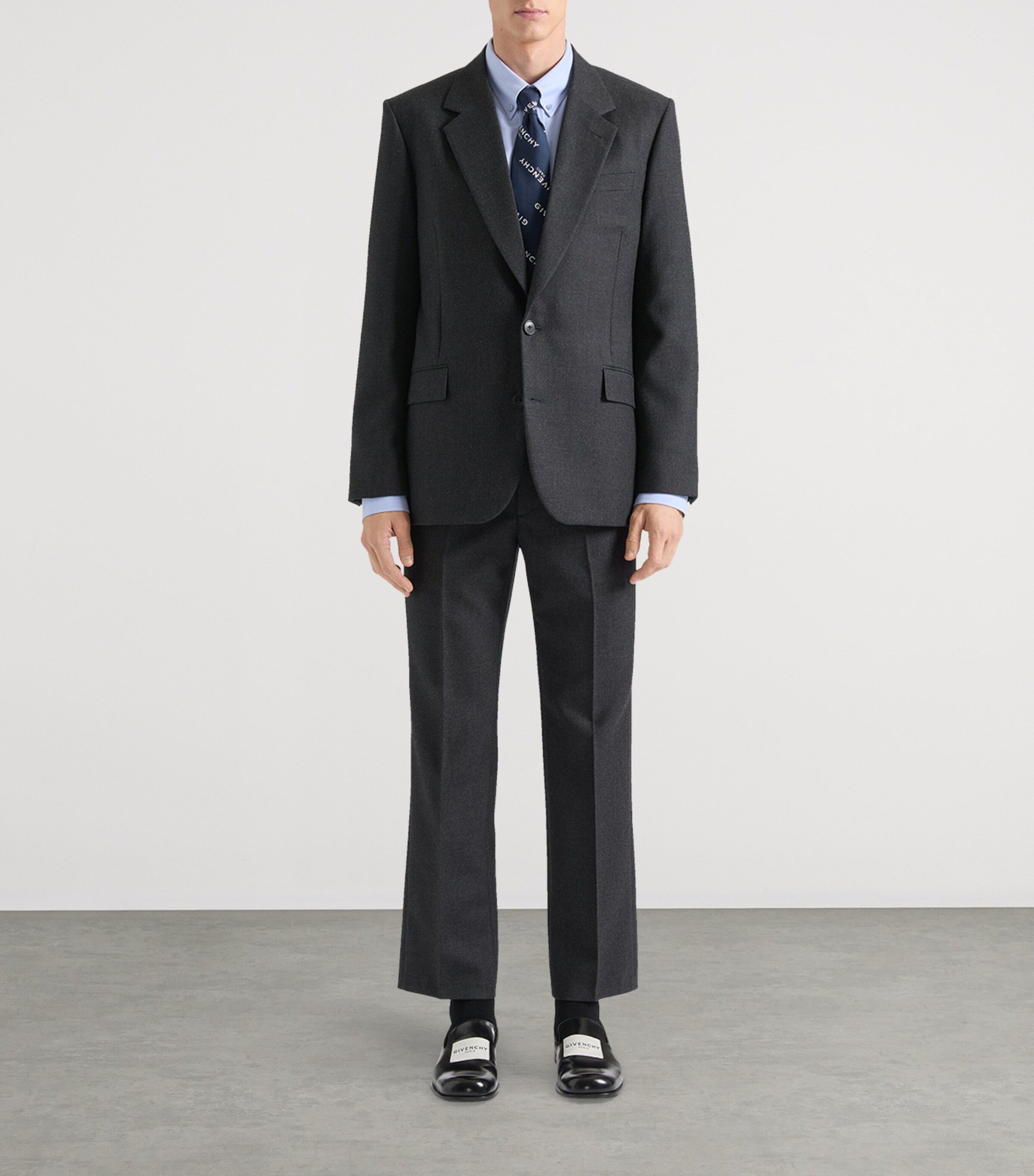 Wool Single-Breasted Blazer CHARCOAL Image 2