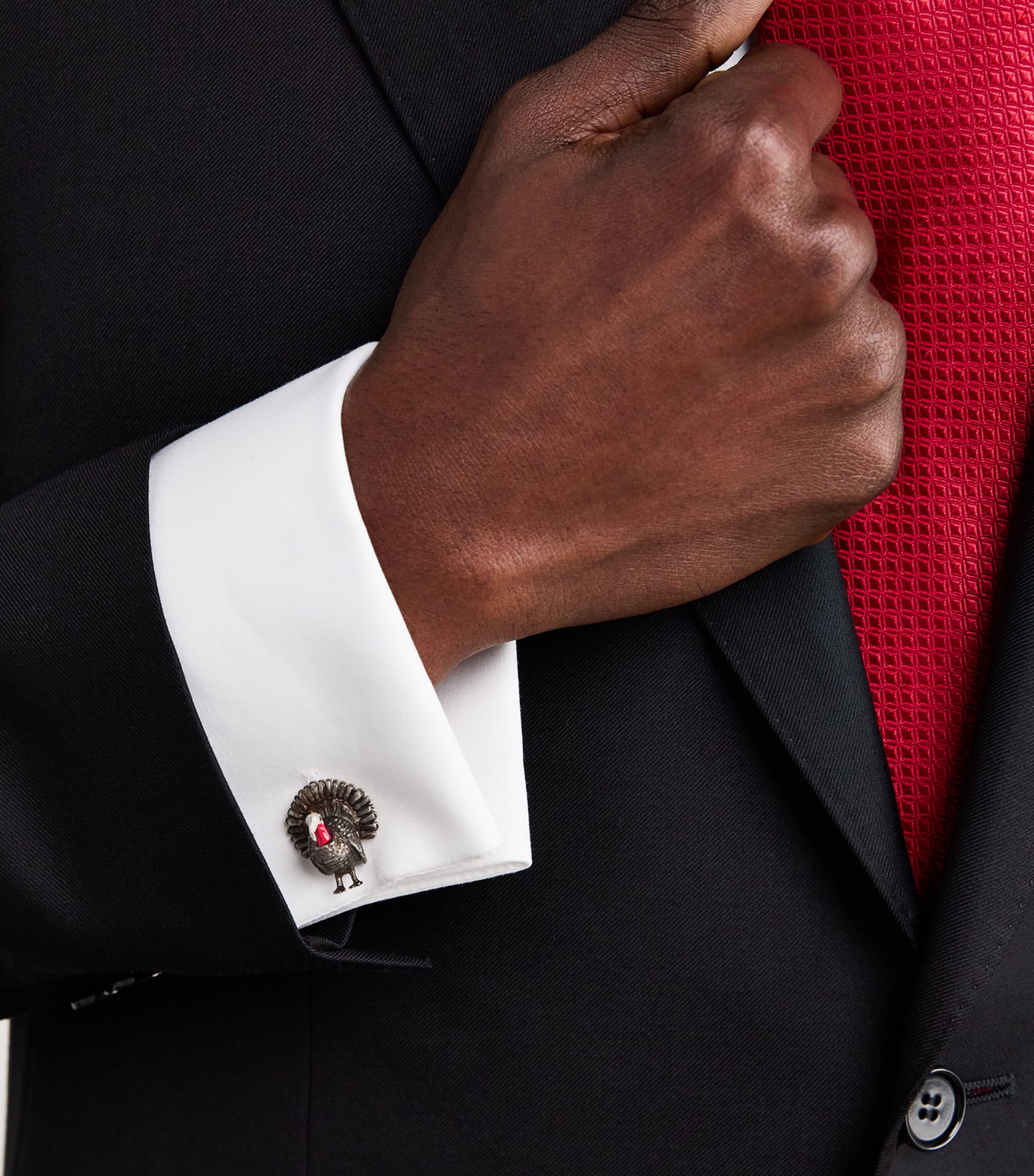 Sterling Silver Wild Turkey Cufflinks BLACK Image 4