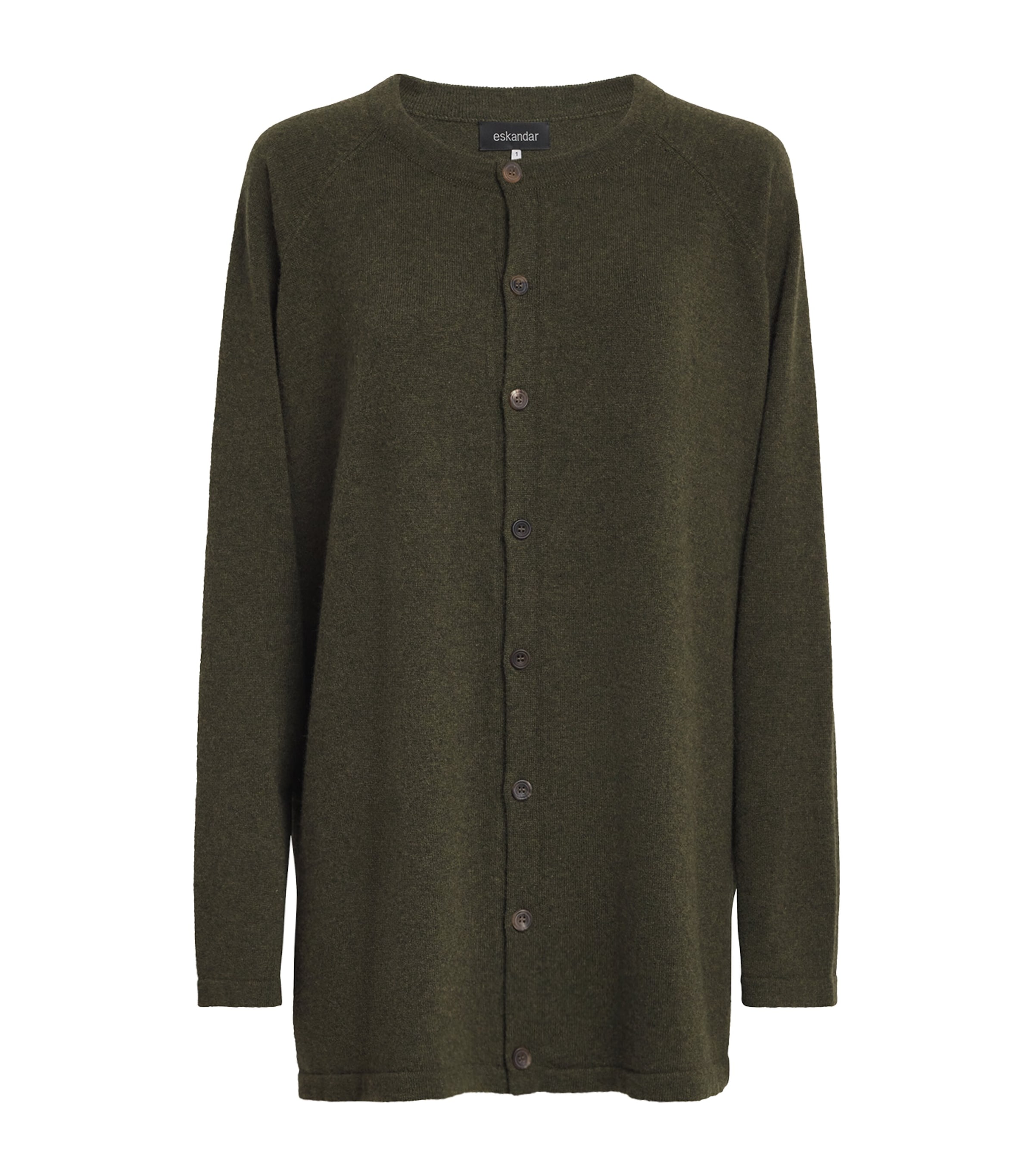Eskandar Cashmere Raglan-sleeve Cardigan In Green