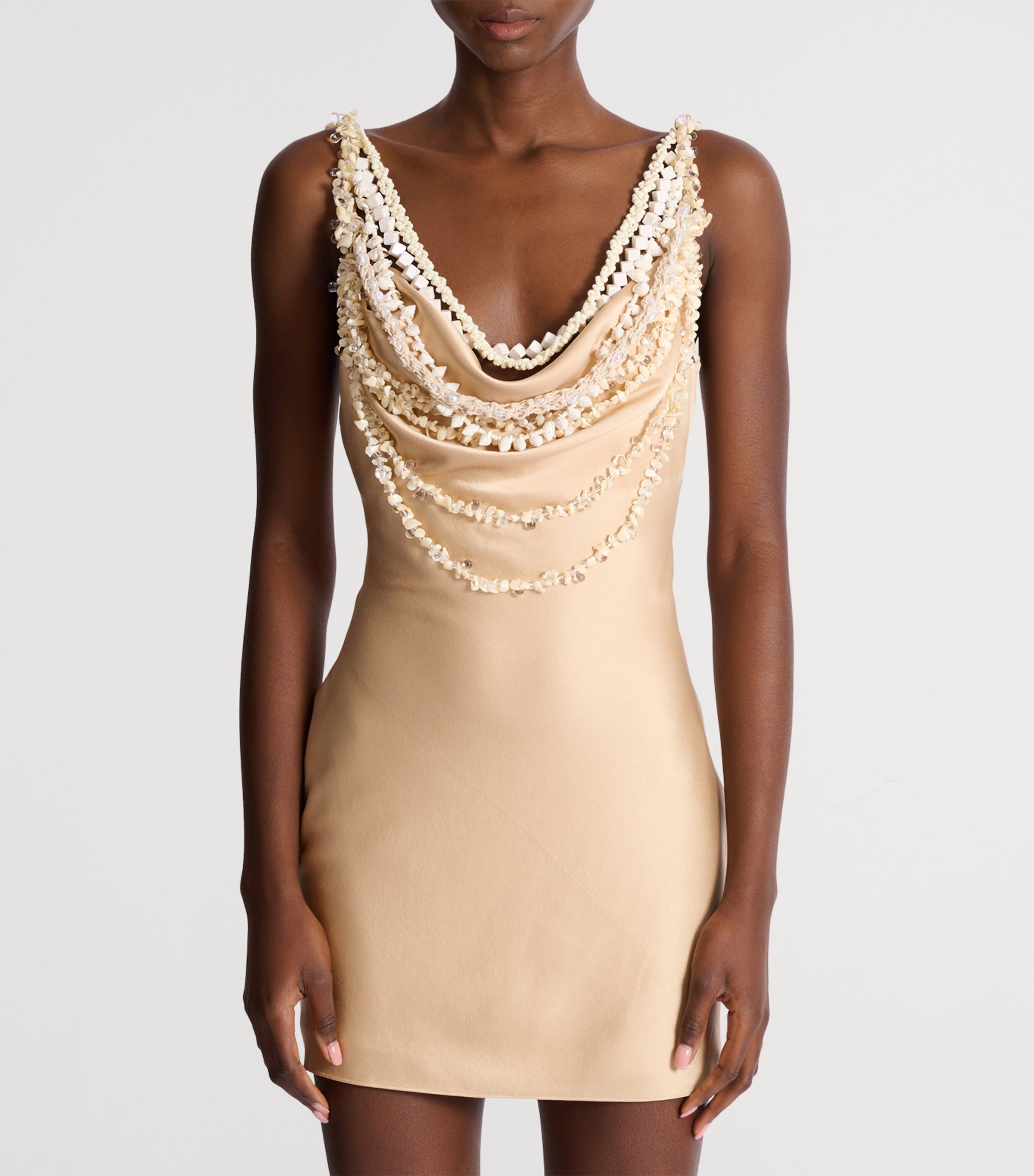 Silk Shell Mini Dress GYH BEIGE/COQUILLAGE Image 2