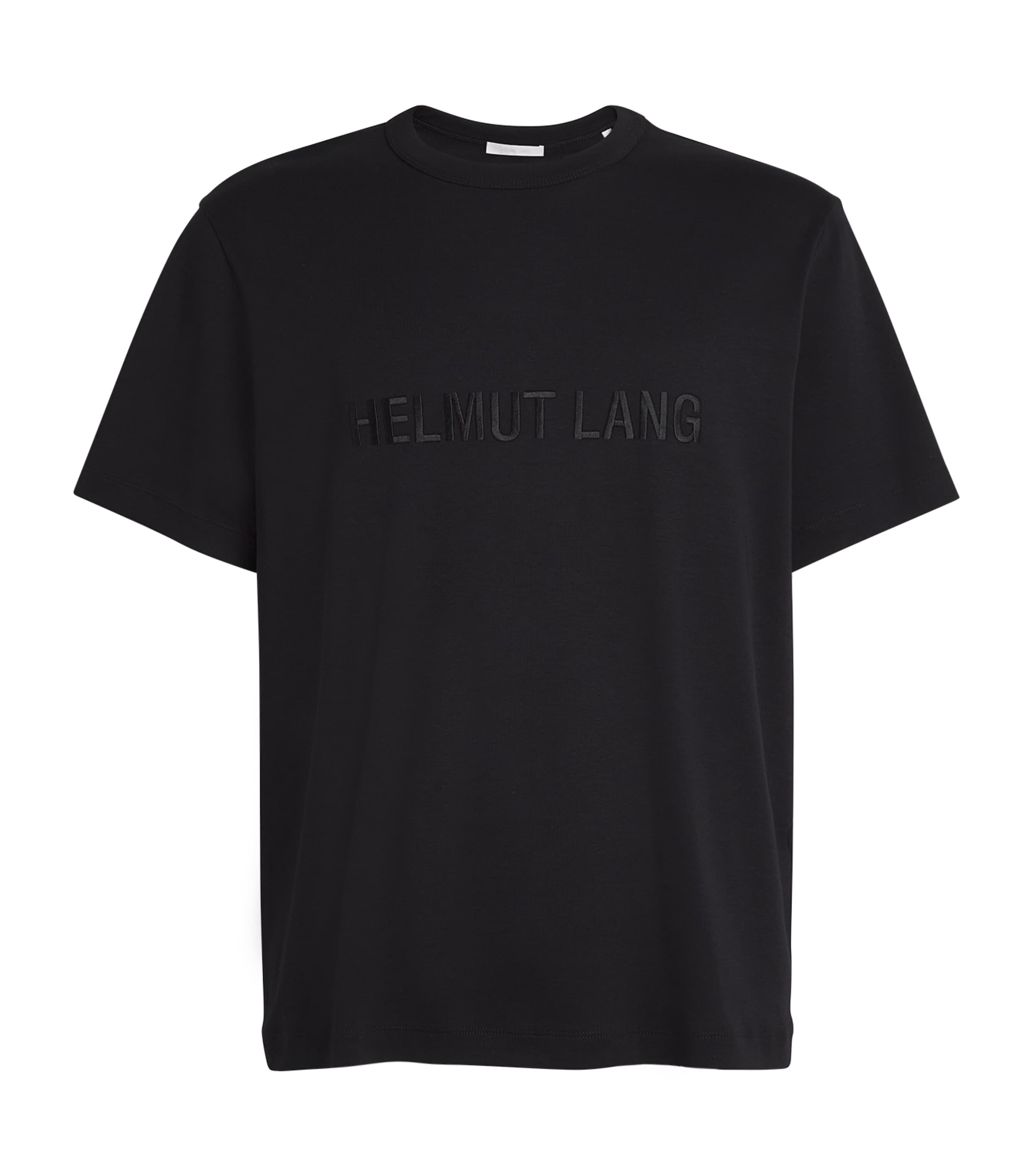 Shop Helmut Lang Embroidered Logo T-shirt In Black