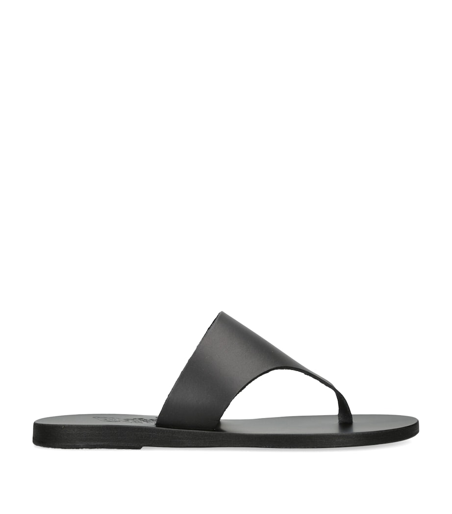 Ancient Greek Sandals Leather Mera Sandals Black Image 1
