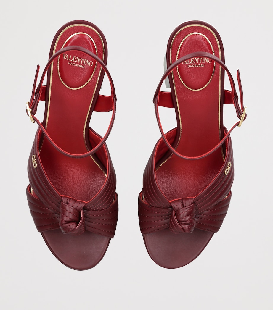 Valentino Garavani Leather Crasher Platform Heels 125 Wine Image 3