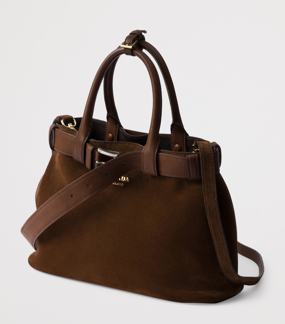 Medium Suede Buckle Tote Bag F0324 Image 2
