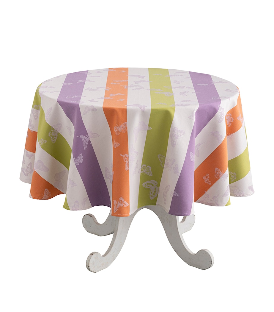 Coated Bal des Papillons Round Tablecloth (175cm) PURPLE Image 1