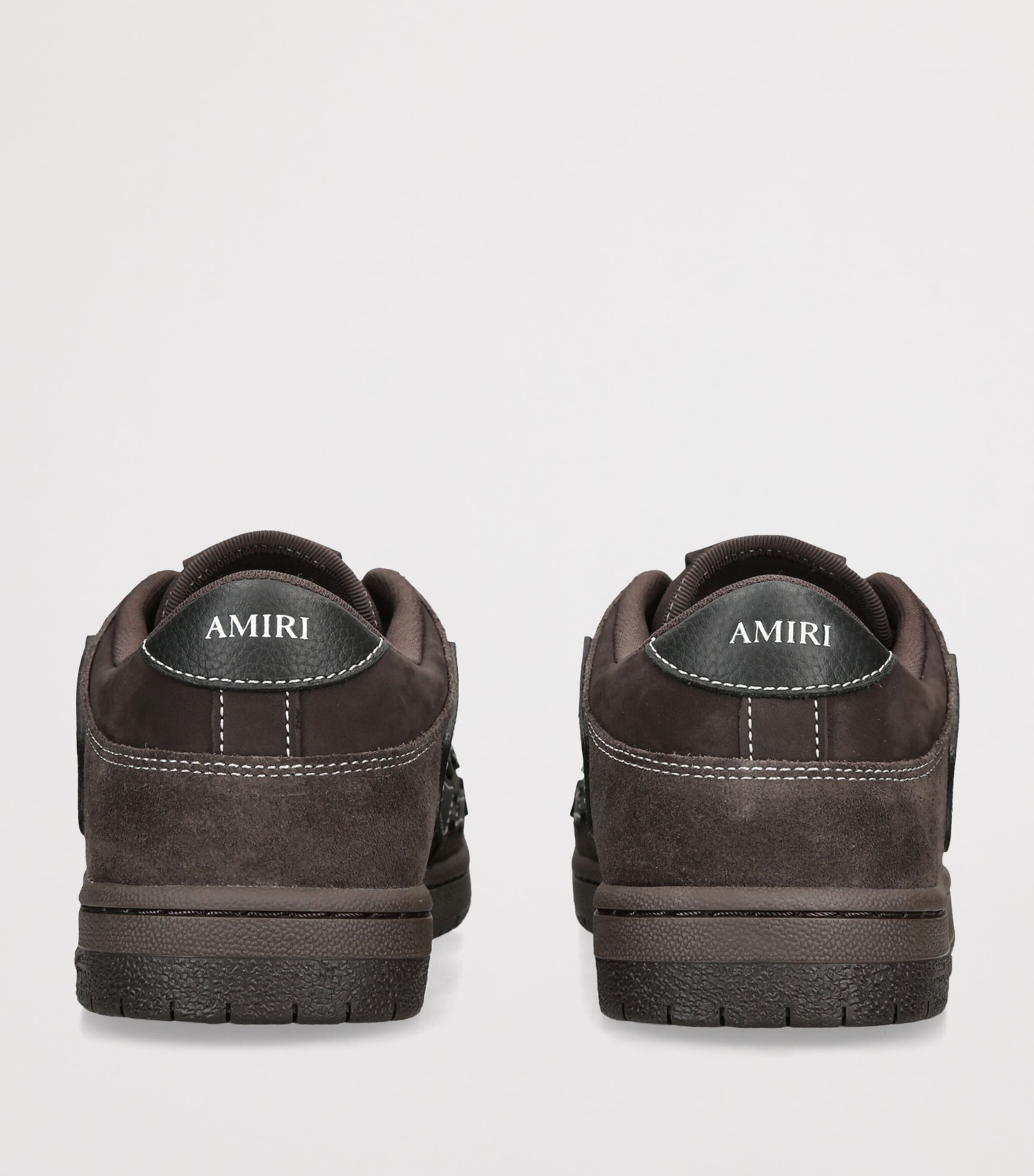 AMIRI Leather-Suede Skel Top Low Sneakers Dark Brown Image 2