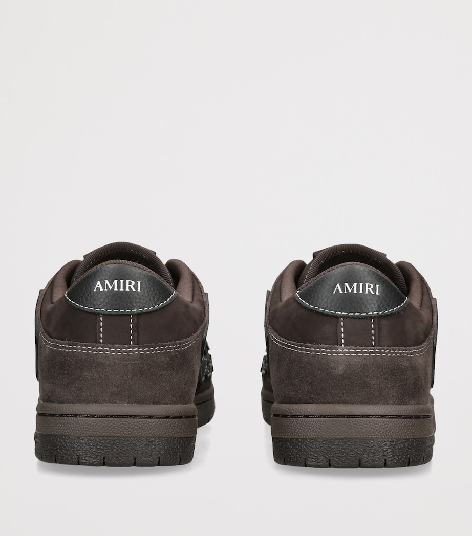 AMIRI Leather-Suede Skel Top Low Sneakers Dark Brown Image 2