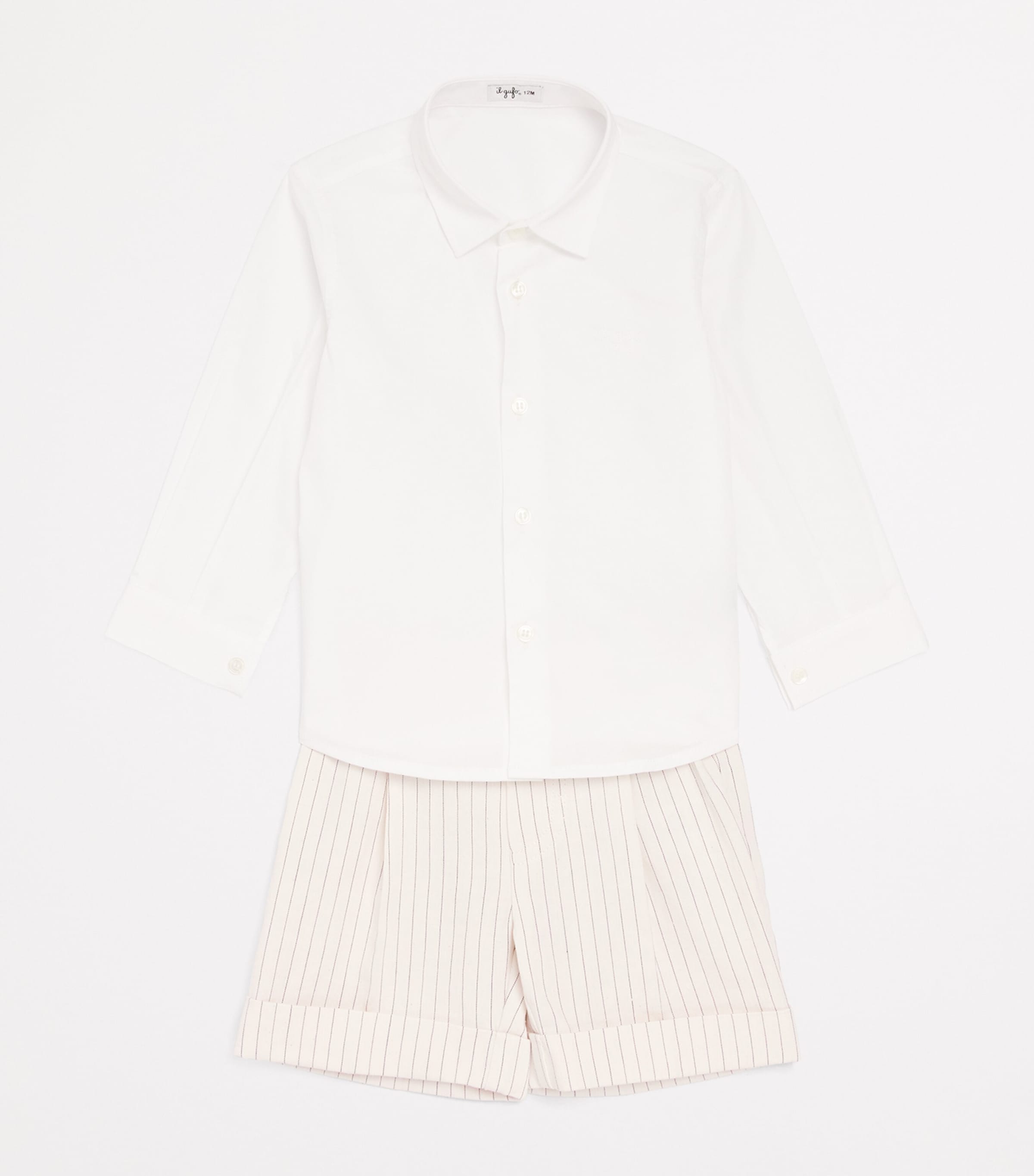 Il Gufo Linen Striped Bermuda Shorts (2-12 Years) Light Beige Image 3