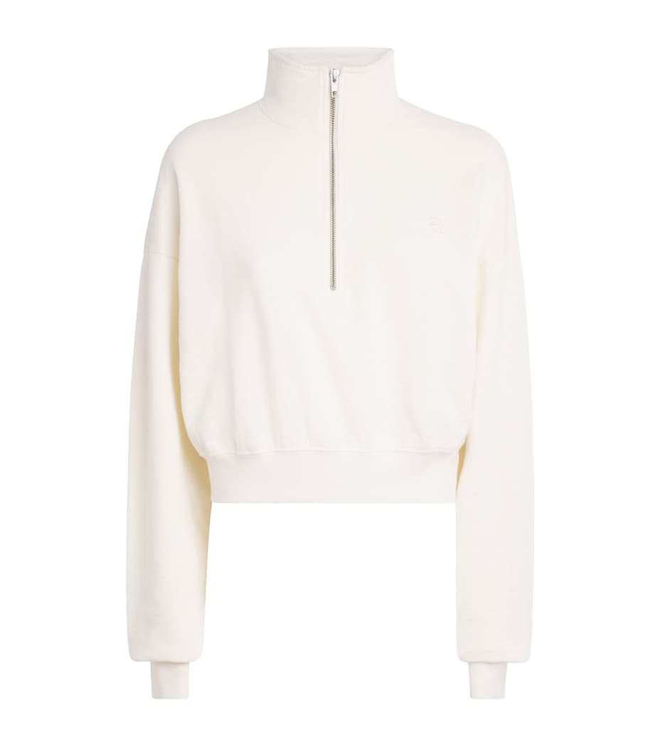 ÉTERNE Womens French Terry Cropped Sweatshirt Bone Image 1