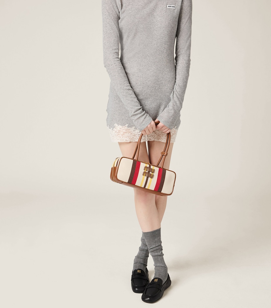 Miu Miu Canvas-Leather Beau Bag Image 2