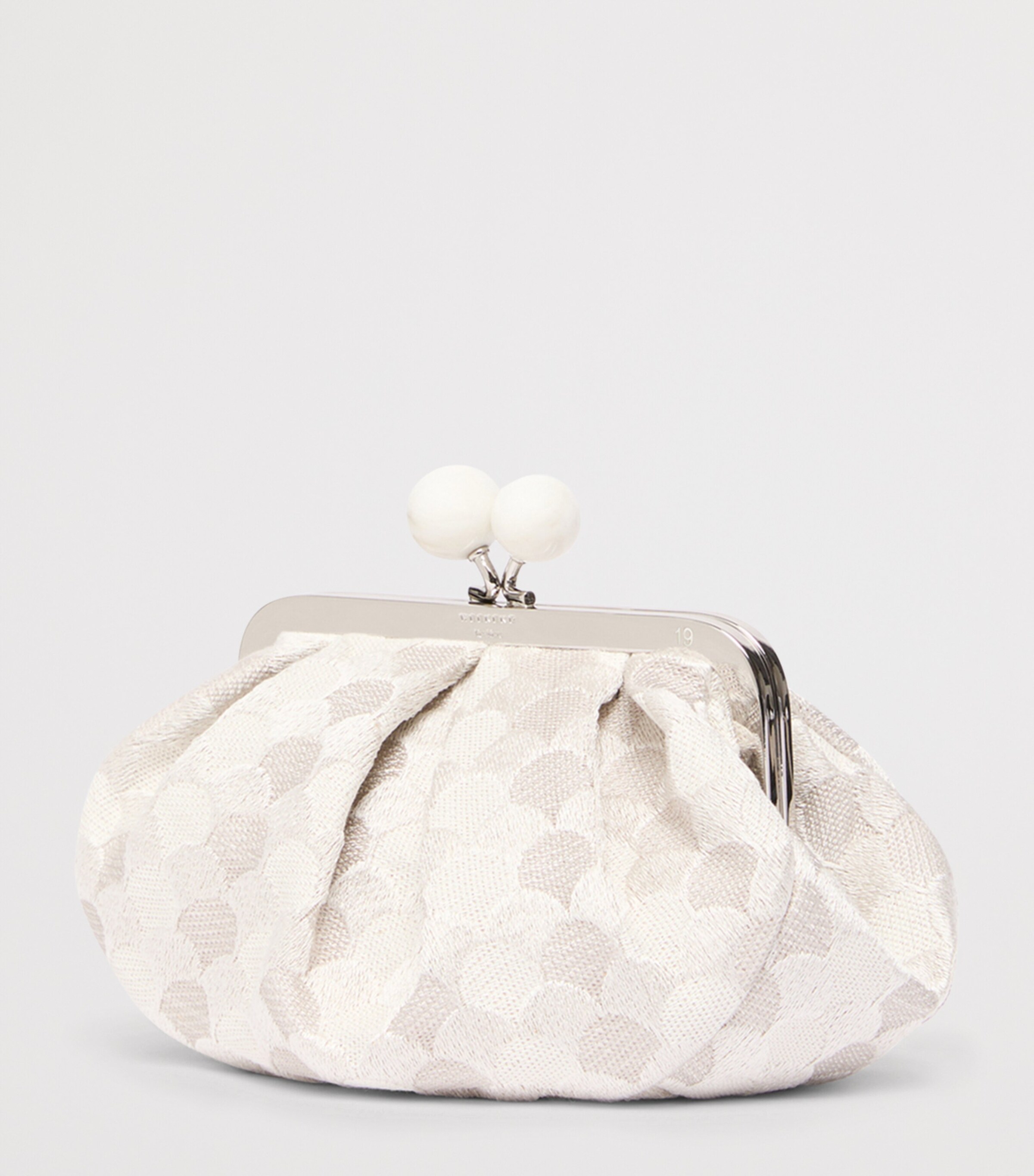 Weekend Max Mara Woven Jacquard Pasticcino Clutch Bag White Image 4