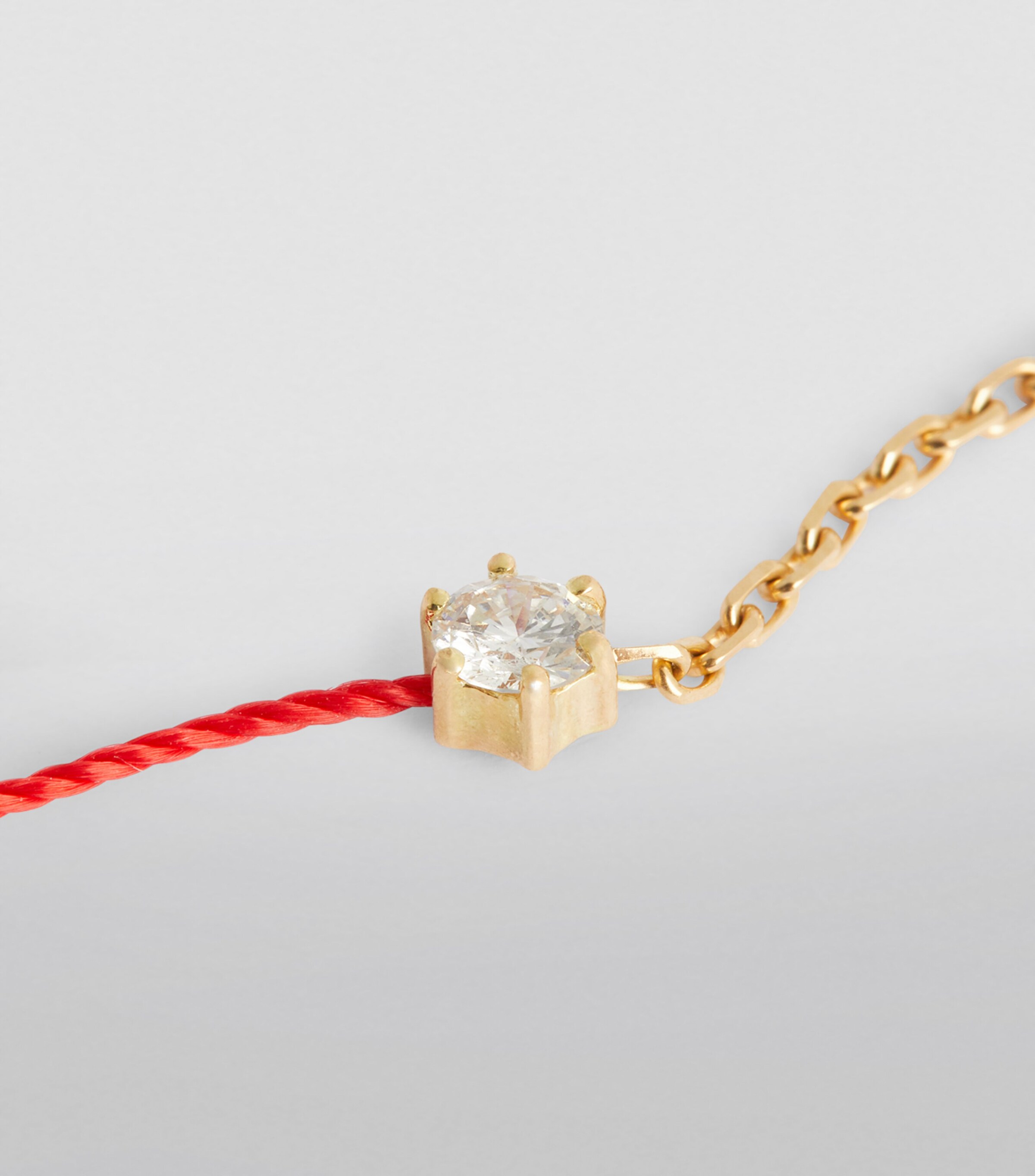 Redline Yellow Gold and Diamond Absolu Thread Bracelet Red Image 5