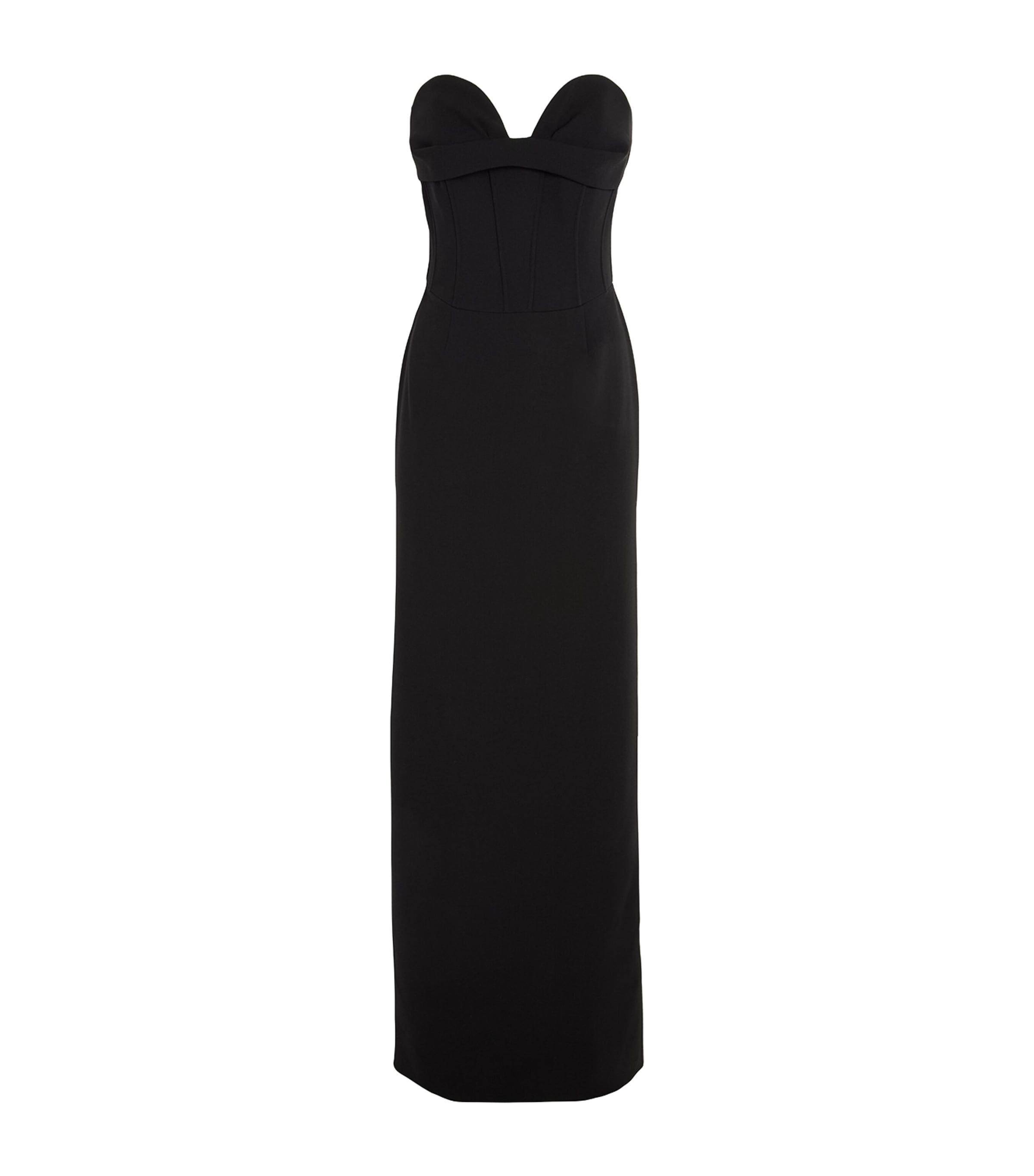 Magda Butrym Draped Wool-blend Bustier Gown In Black