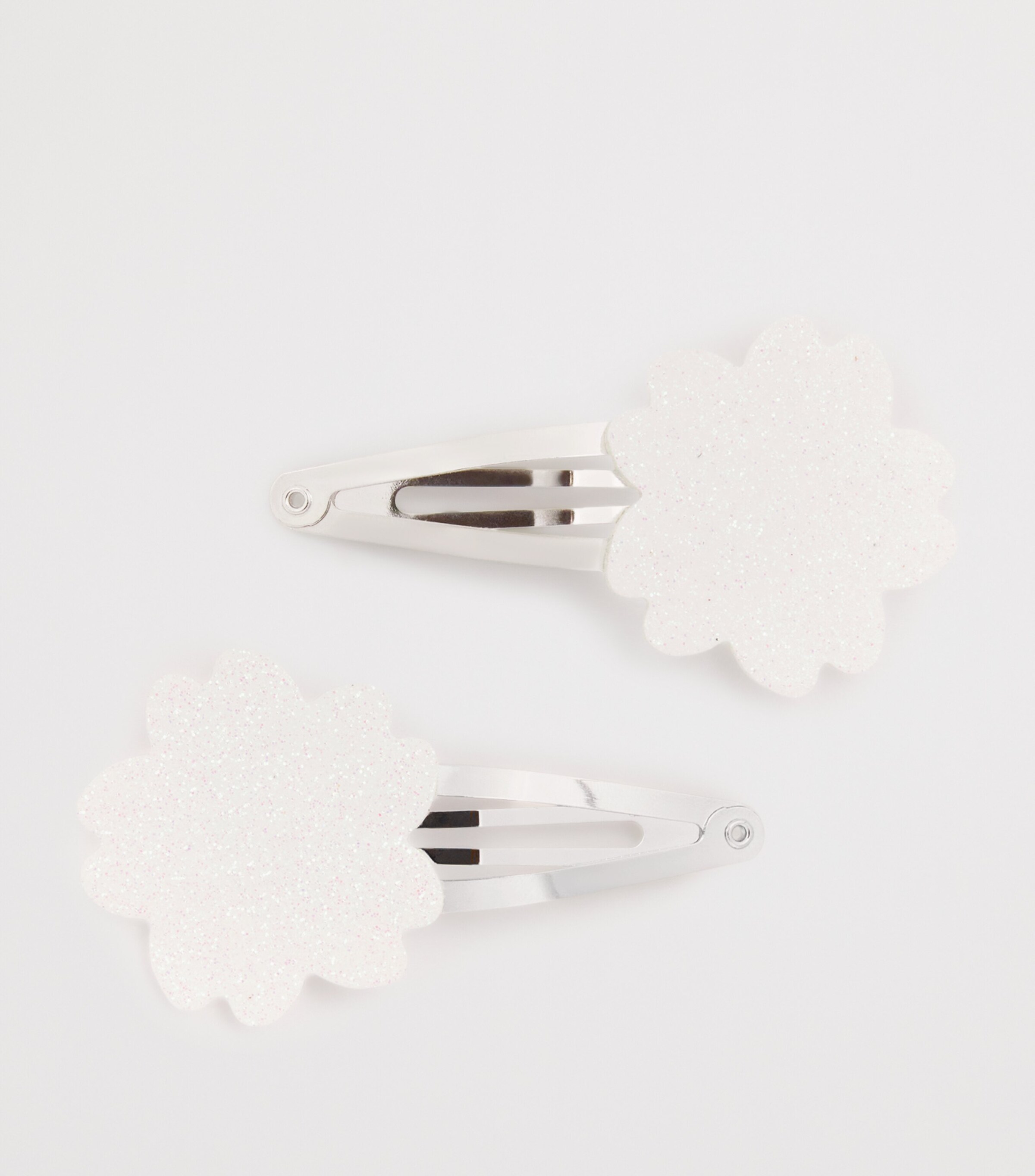 Glitter Flower Hair Clips (Set of 2) 13NACRE Image 2