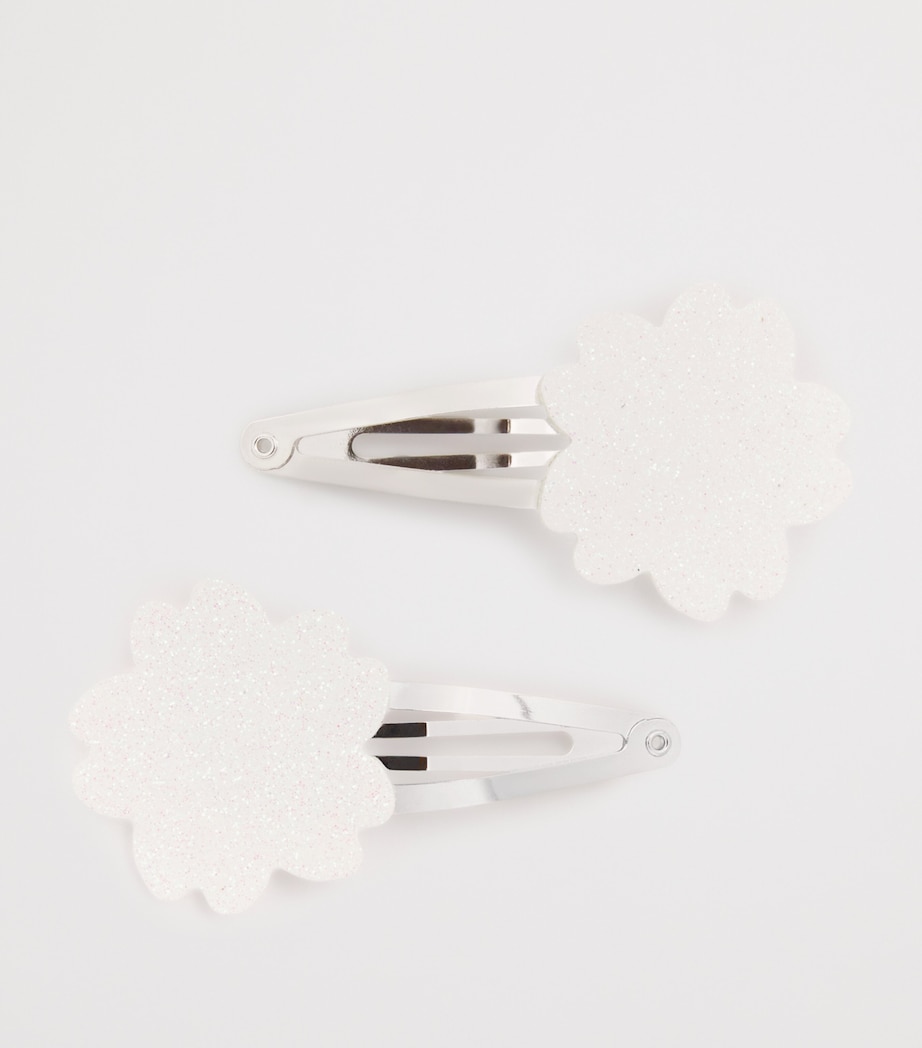 Glitter Flower Hair Clips (Set of 2) 13NACRE Image 2