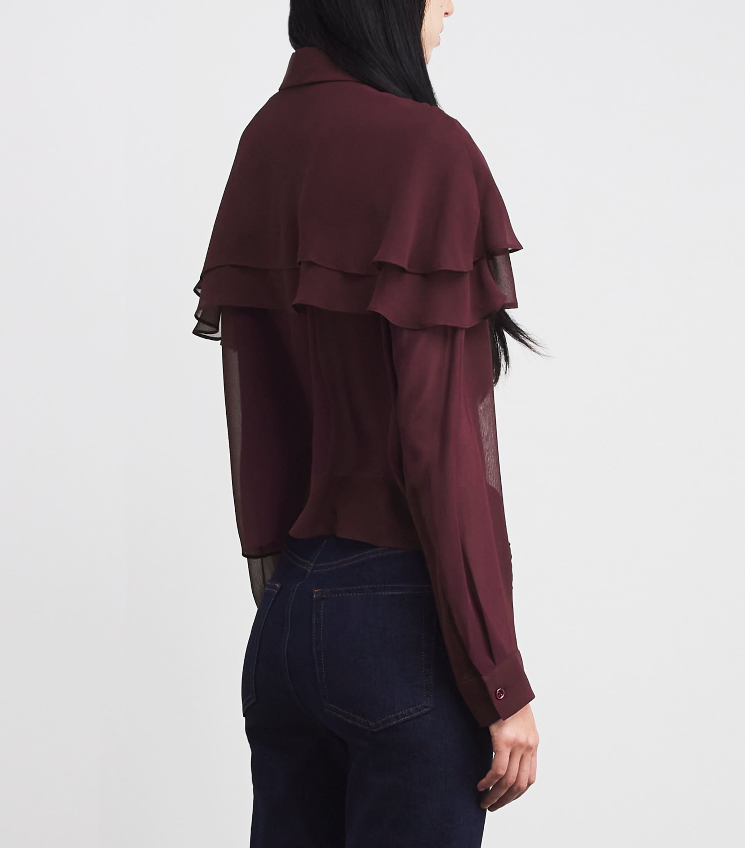 Silk Cape Blouse CABERNET Image 4