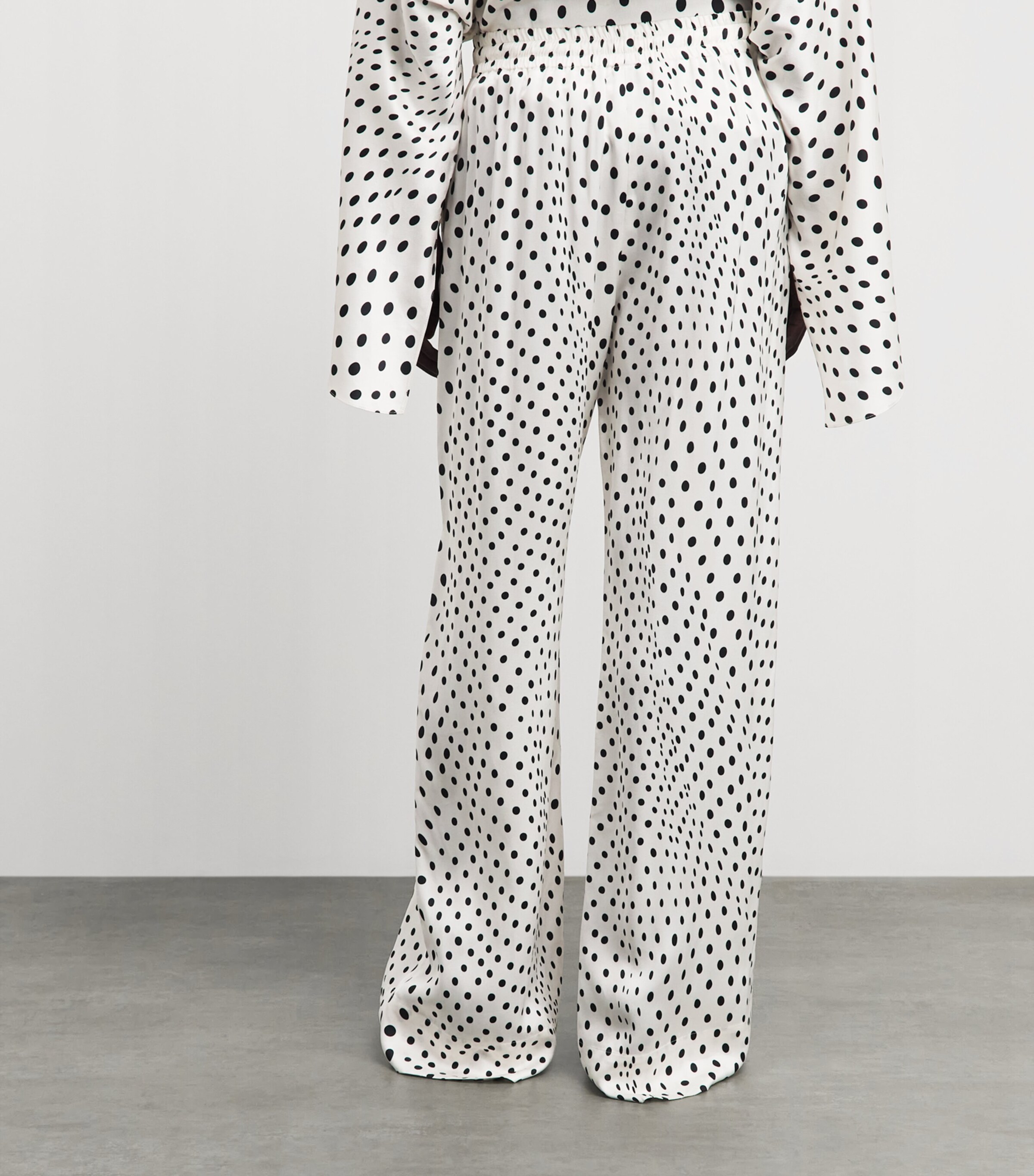 Stella McCartney Womens Polka Dot Wide-Leg Trousers White/black Image 5