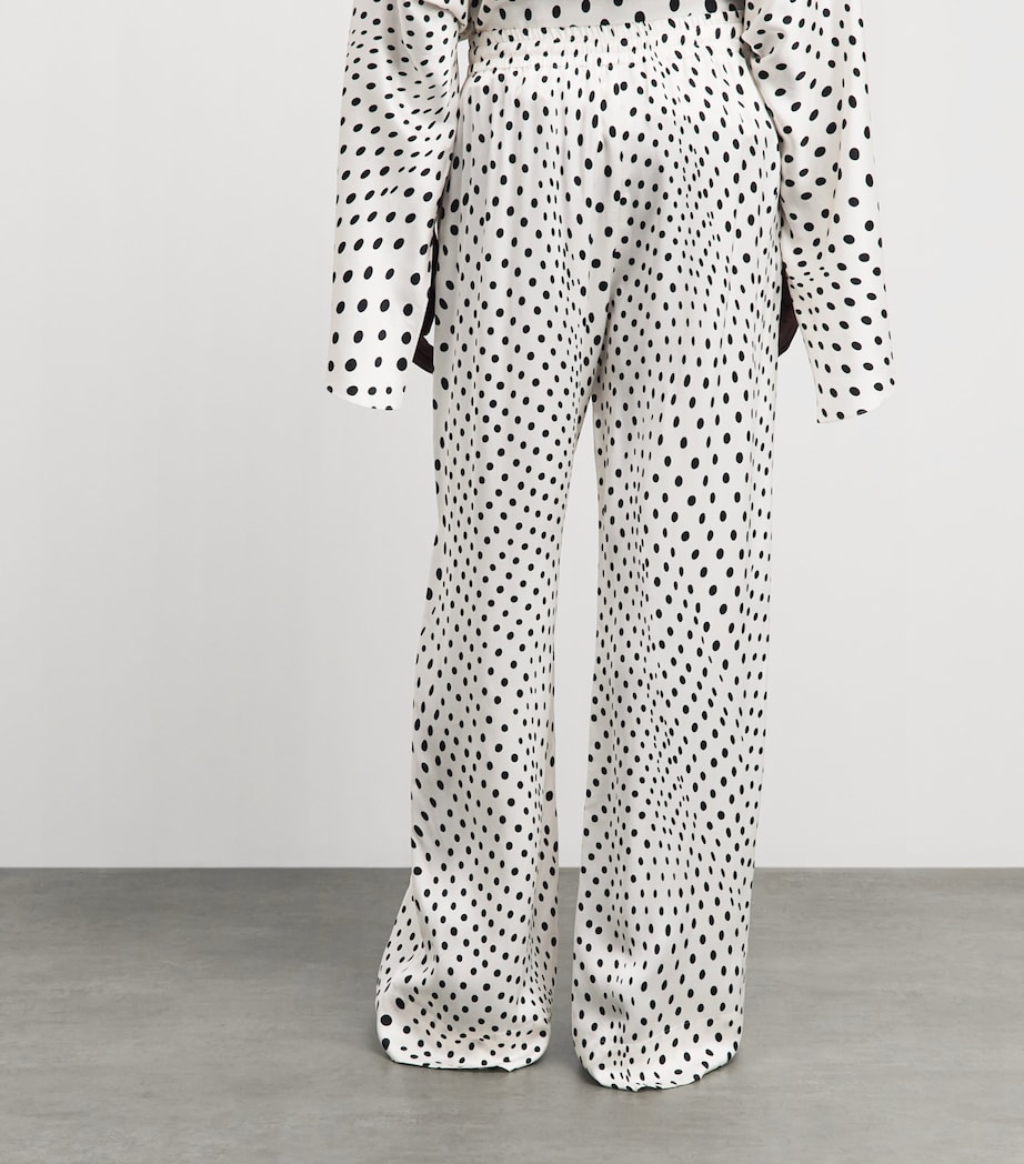 Stella McCartney Womens Polka Dot Wide-Leg Trousers White/black Image 5