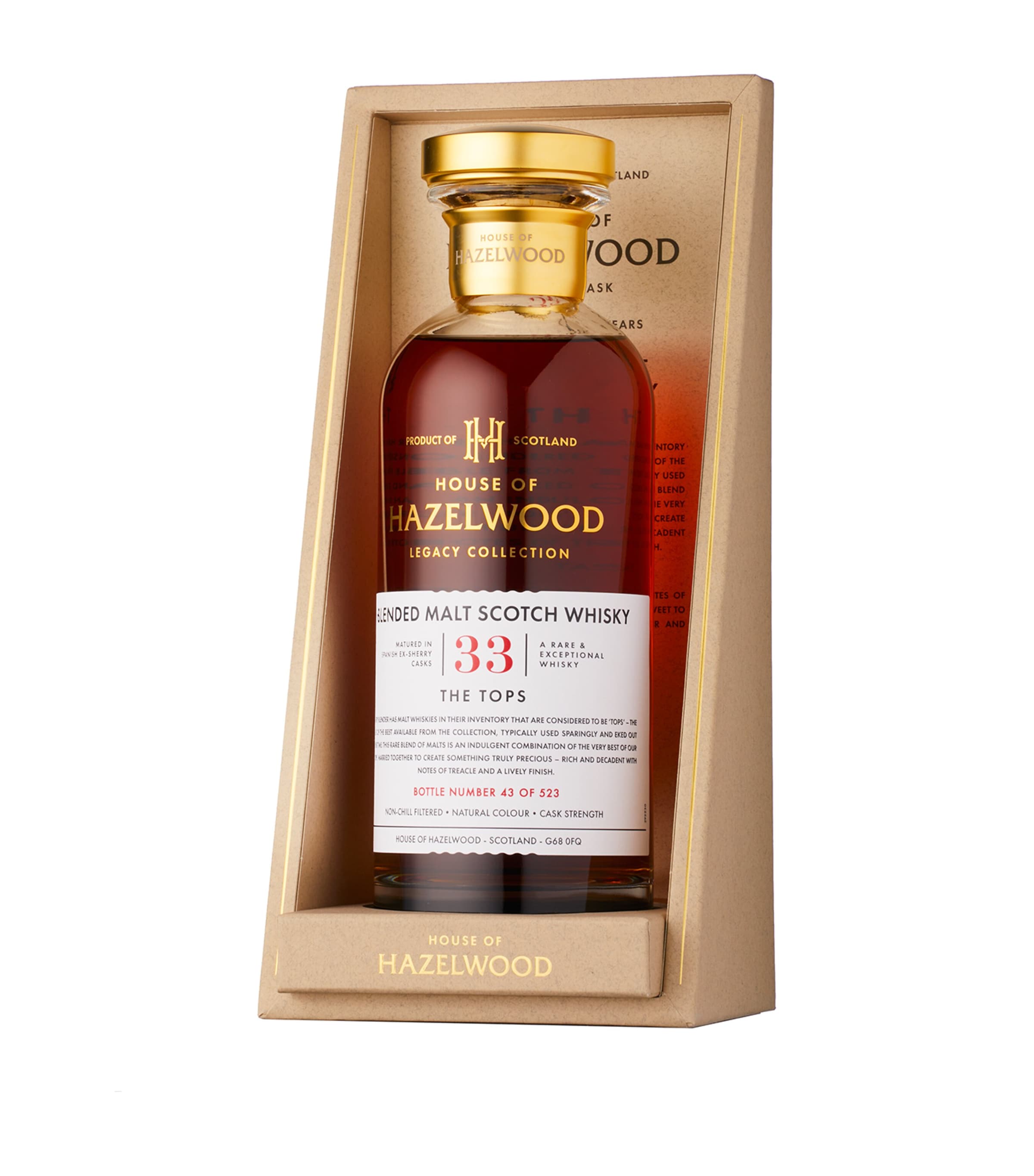 House of Hazelwood The Tops 33-Year-Old Speyside Blended Malt Scotch Whisky (70cl) Image 4