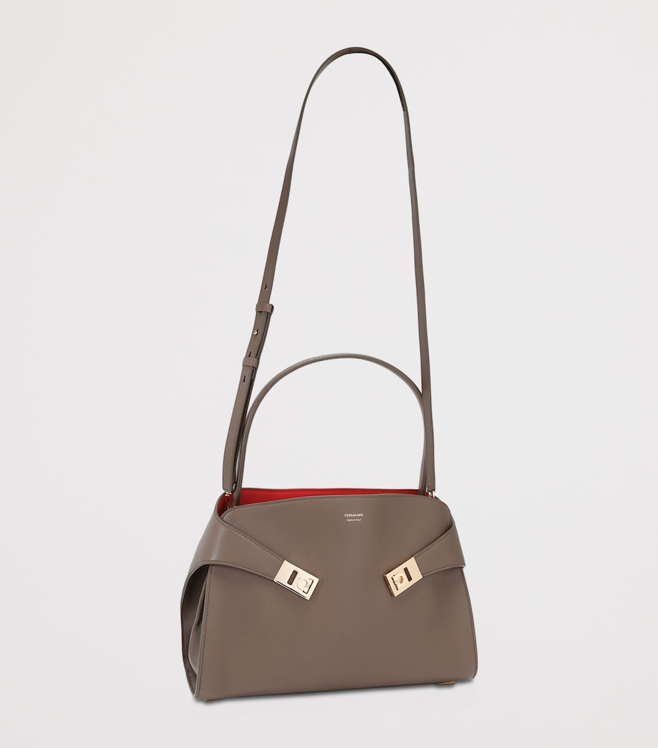 Leather Hug Soft Shoulder Bag BROWN Image 3