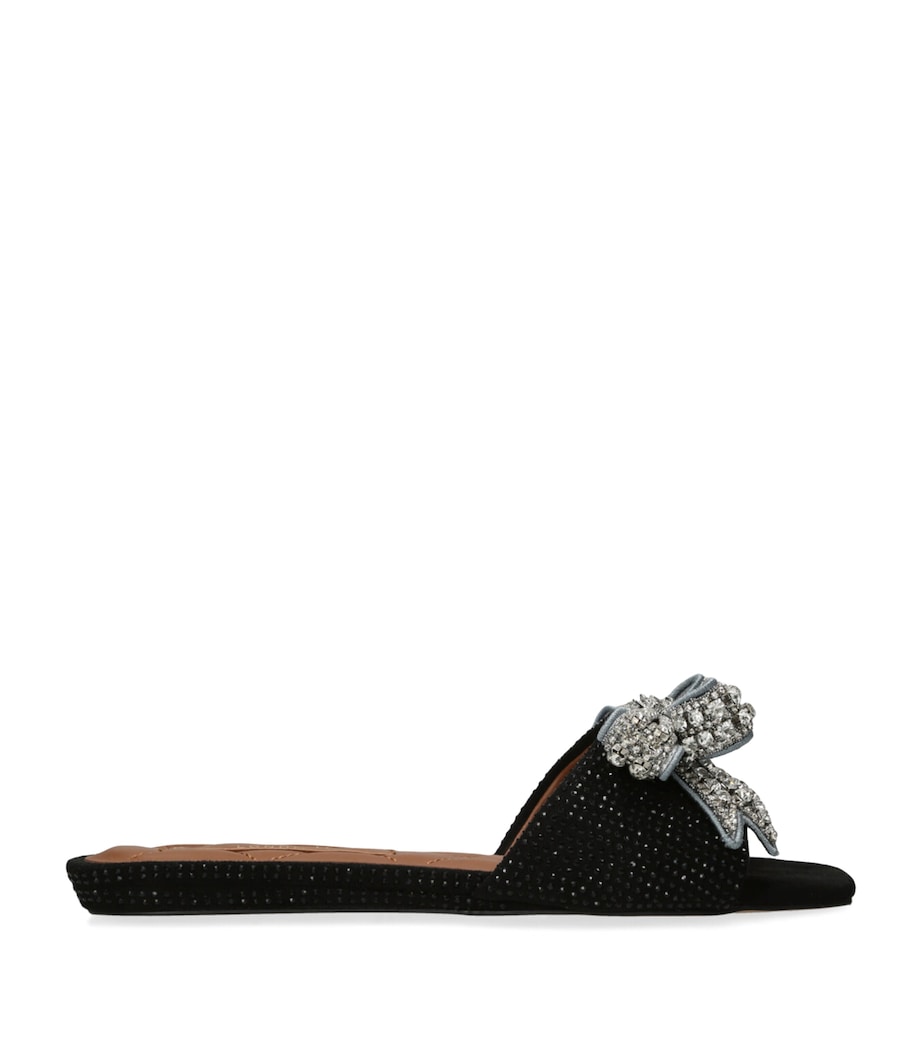 Crystal-Embellished Bow Sandals BLACK Image 3
