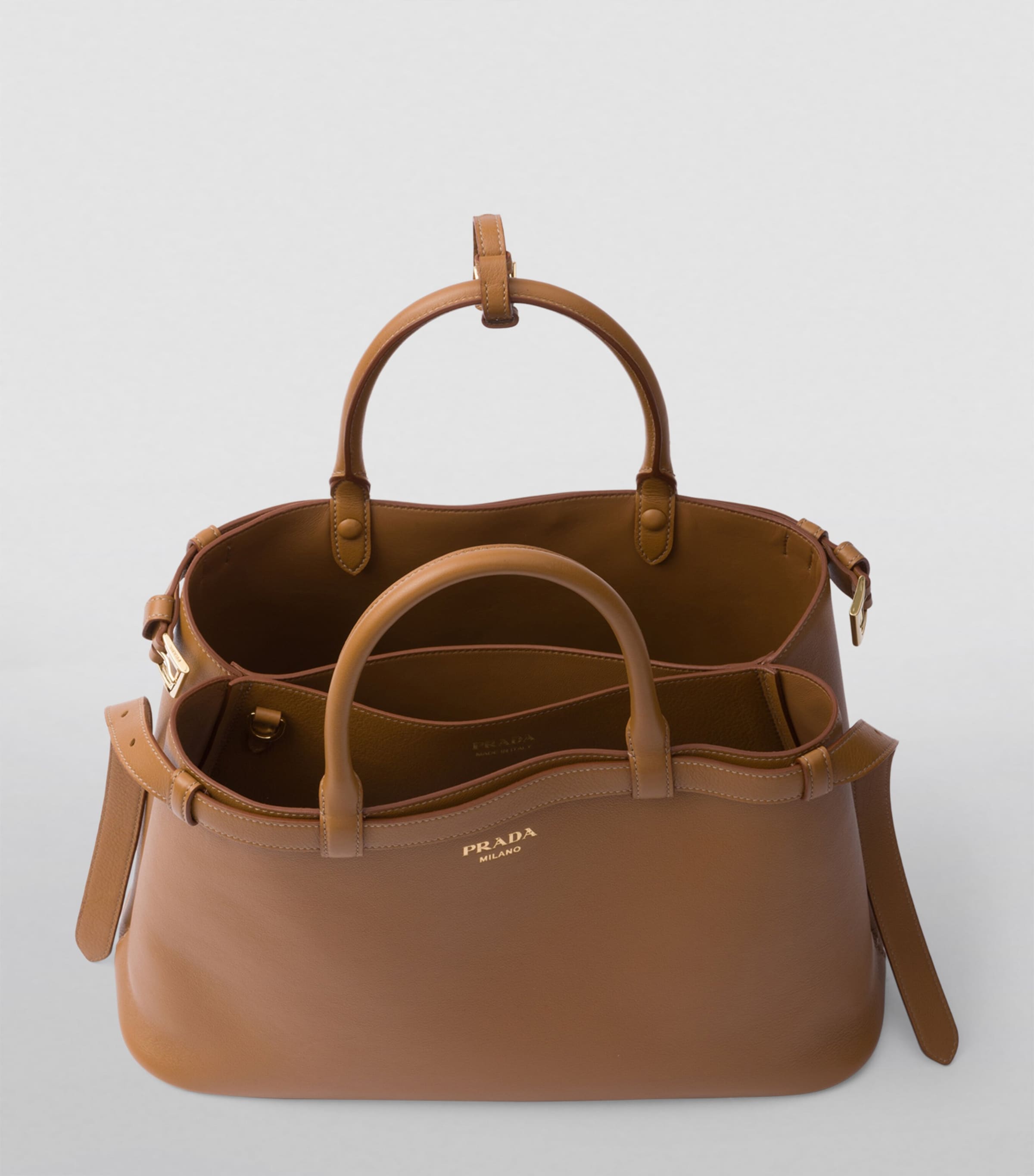 Medium Leather Buckle Tote Bag F03BH Image 4