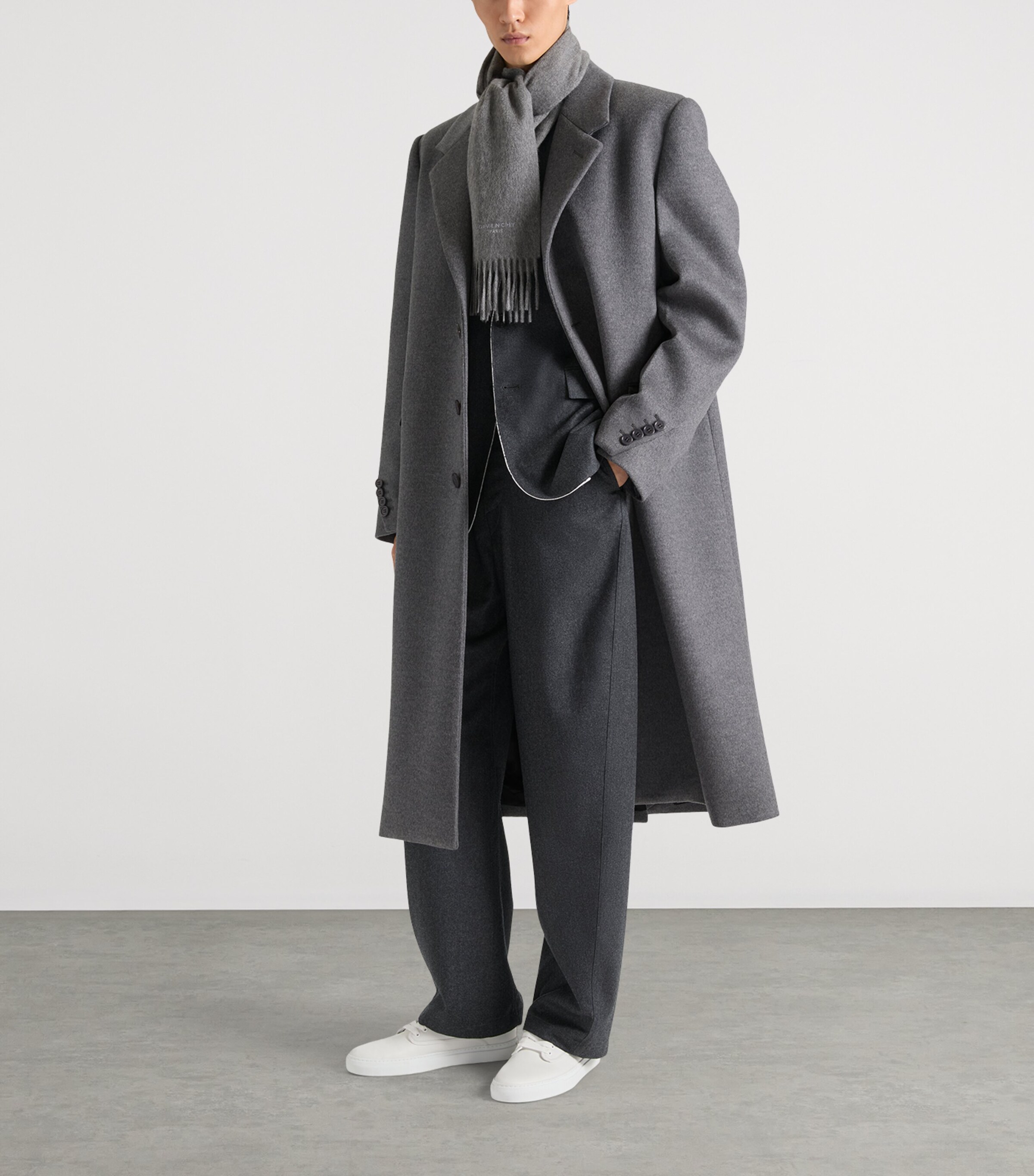 Wool Couture Seam Trousers GREY MIX Image 2