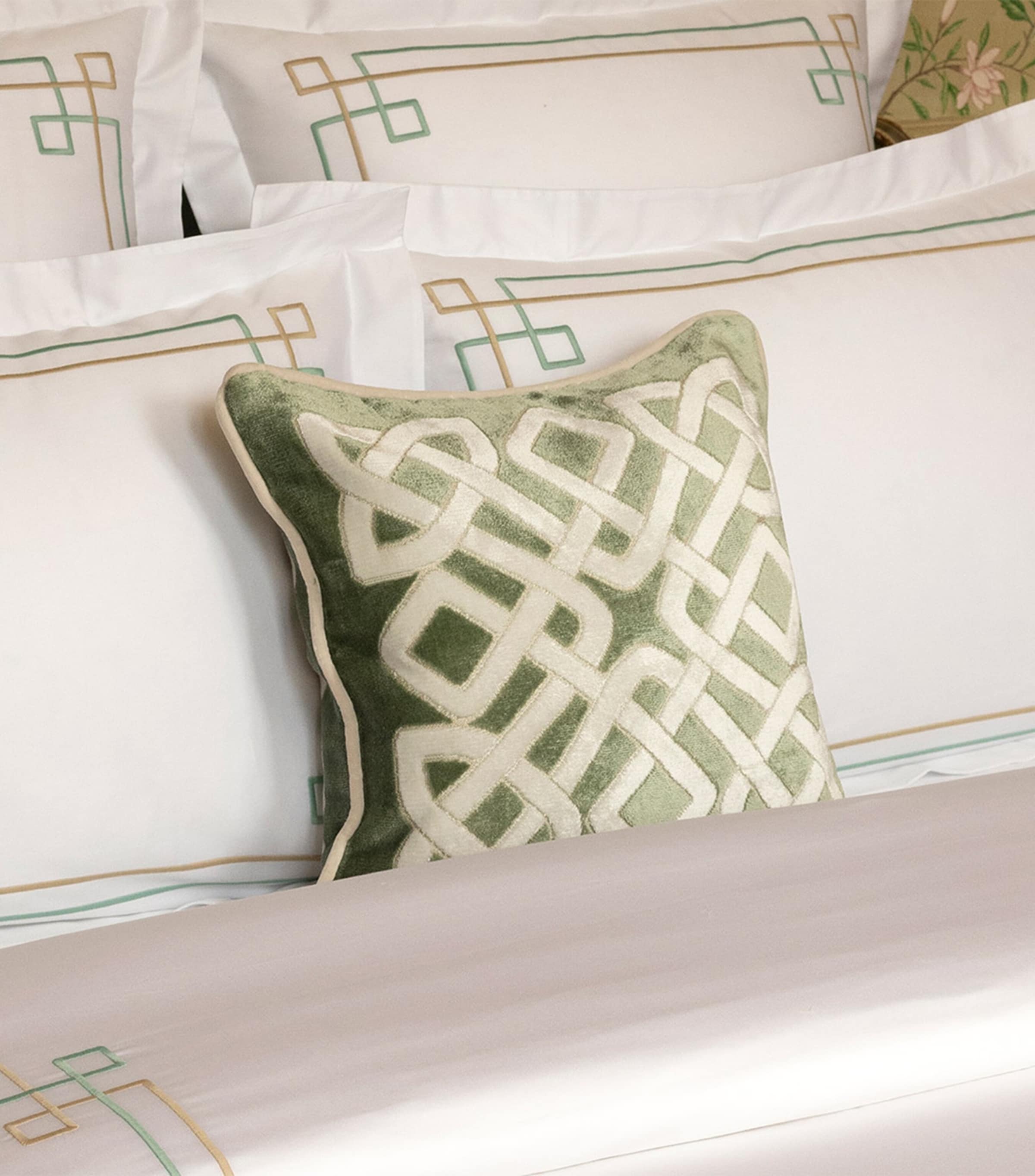 Yves Delorme Entrelac Marine Square Cushion Cover (45cm x 45cm) Verones Image 2