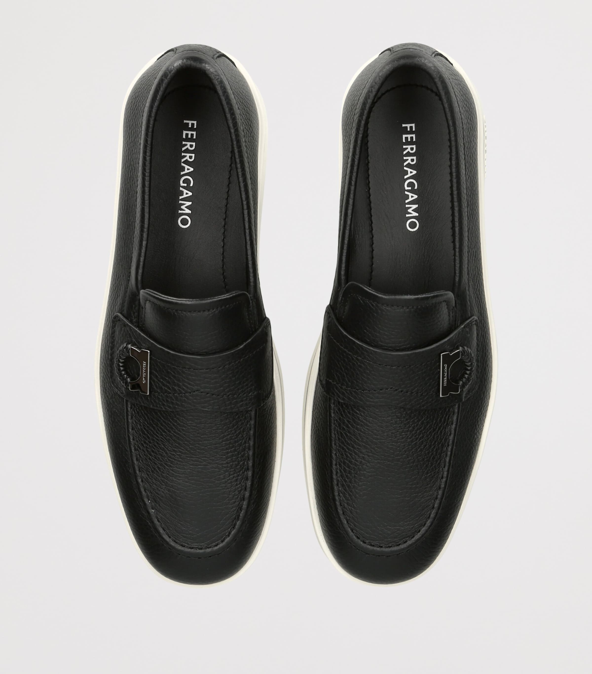 Salvatore Ferragamo Leather Tancredi Loafers Black Image 3
