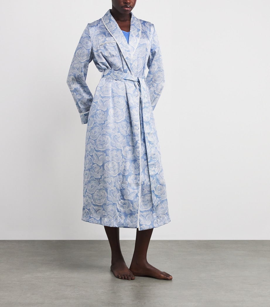 Silk Floral Robe BLU/BLUE Image 2