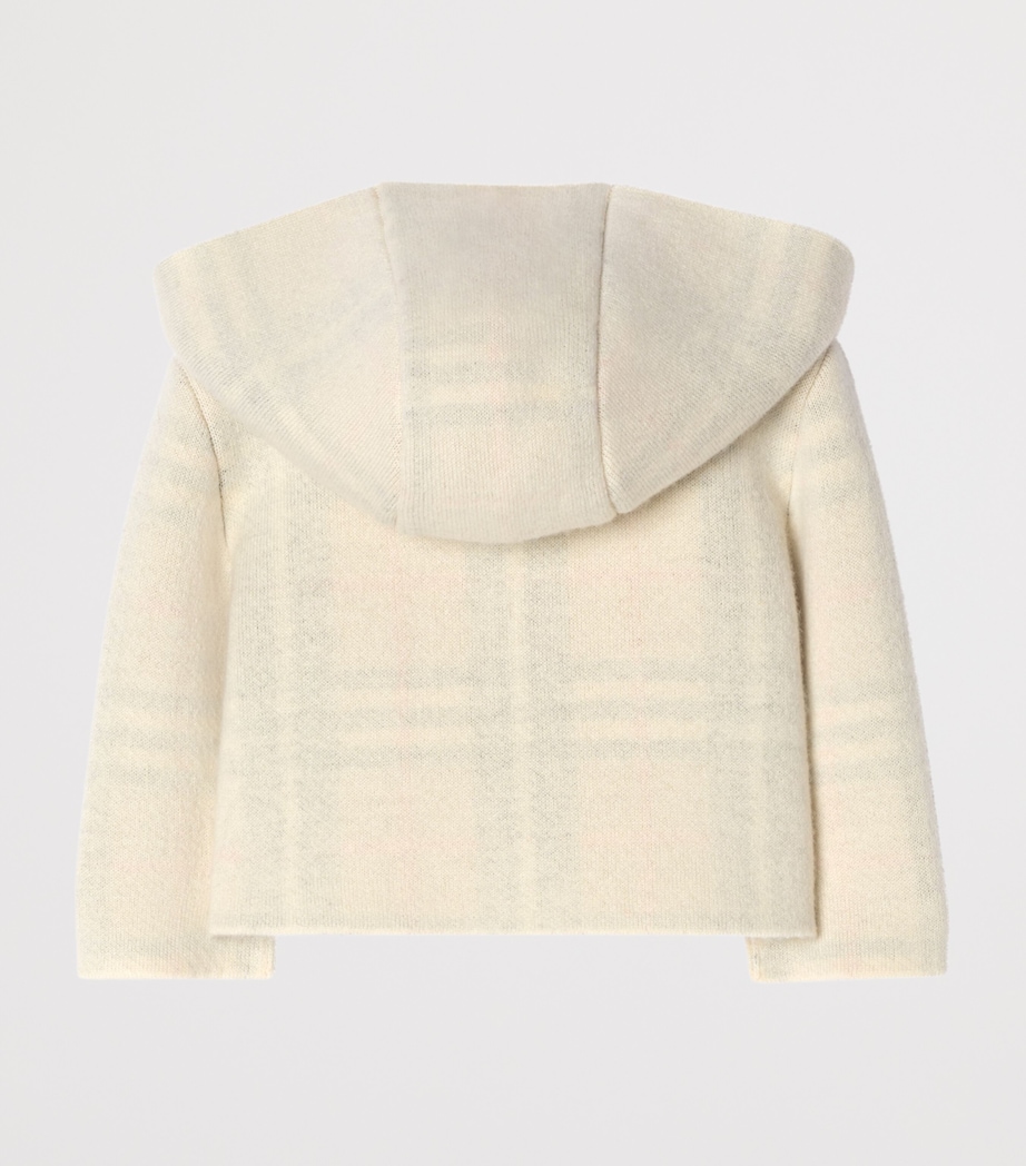 Burberry Kids Wool-Blend Reversible Check Coat (1-18 Months) Ivory Image 3