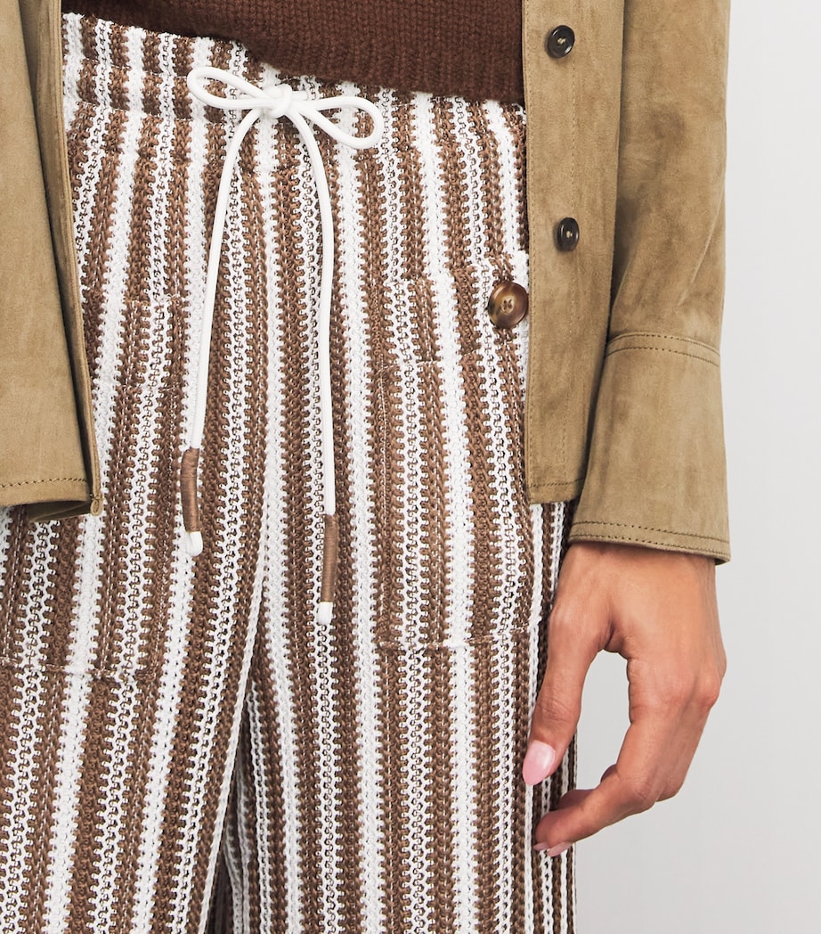 Zosia Straight Trousers W0372 WHITE/BROWN Image 6