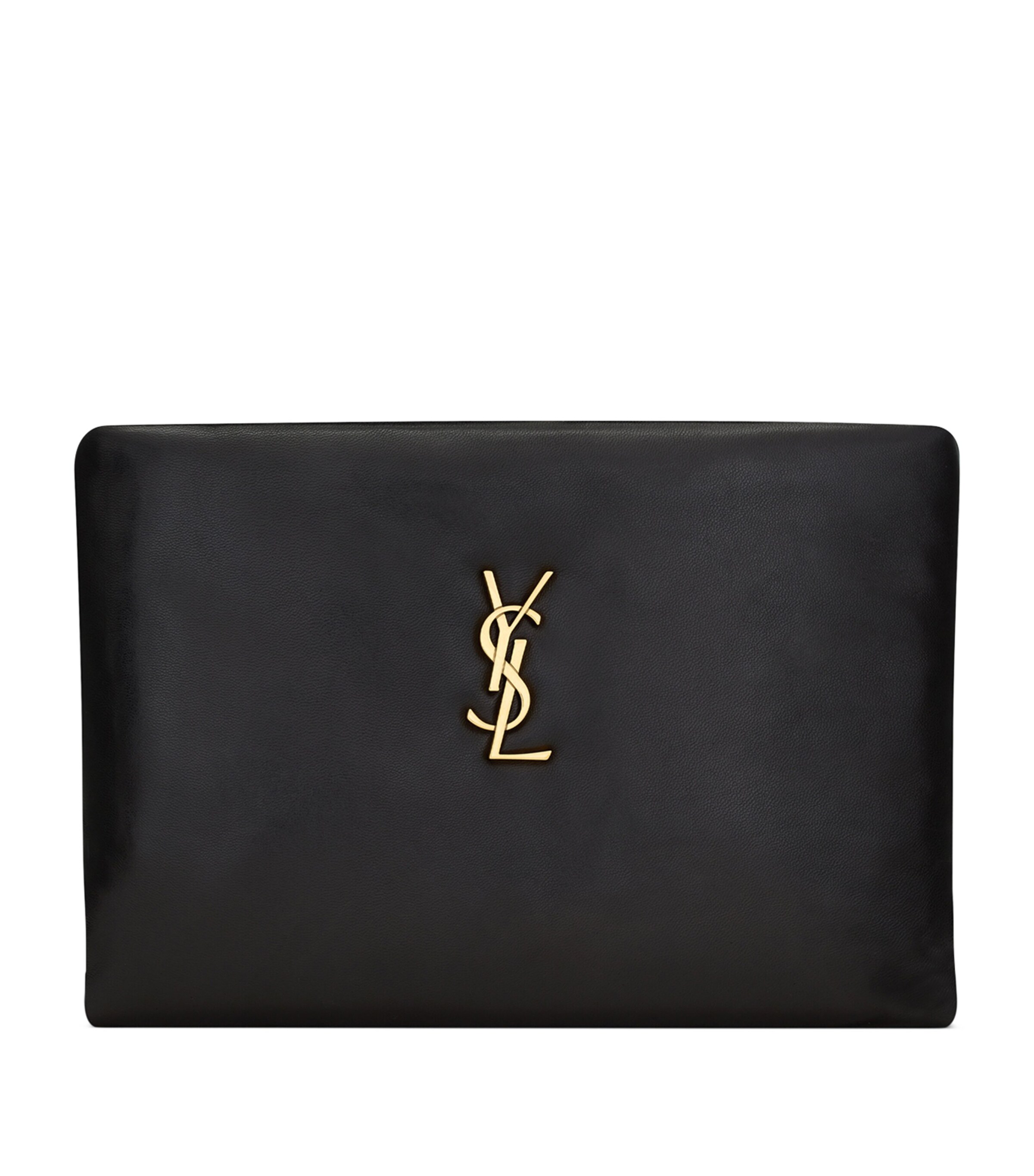 Saint Laurent Lambskin Logo-Embellished Pouch Image 1