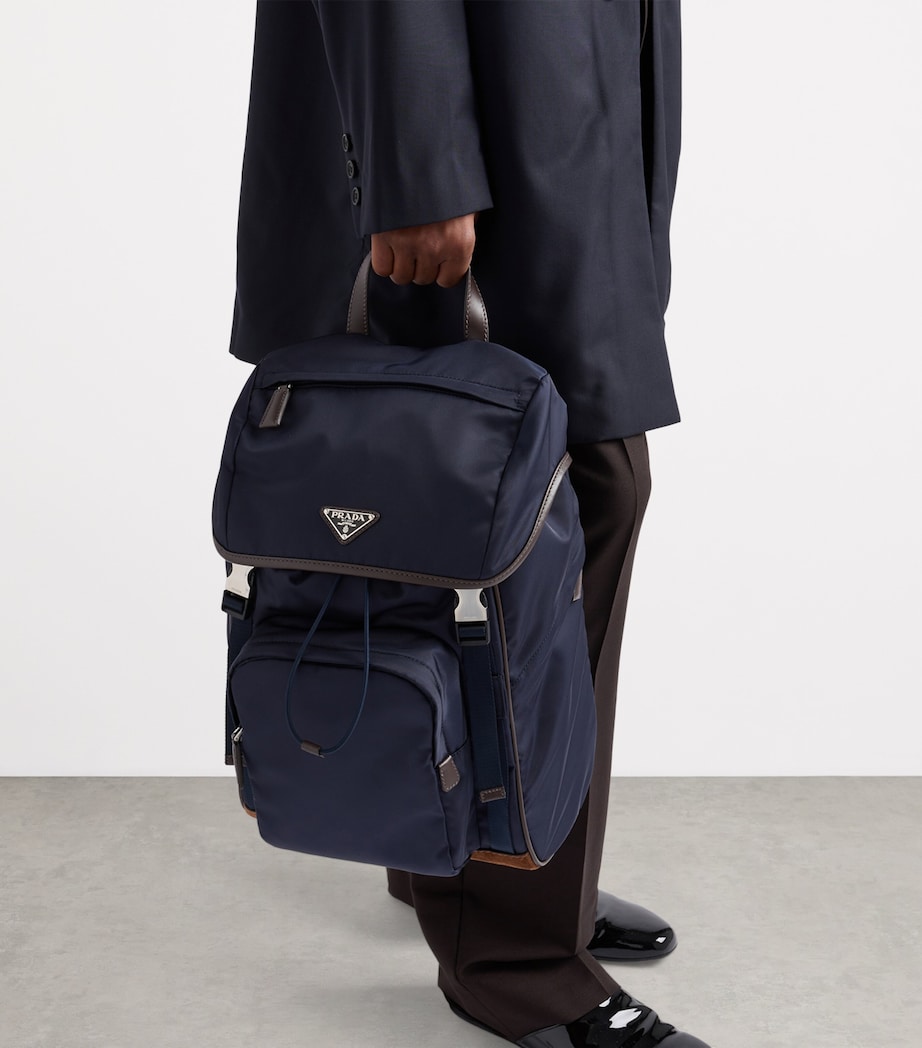 Re-Nylon and Leather Backpack F0C1B Image 8