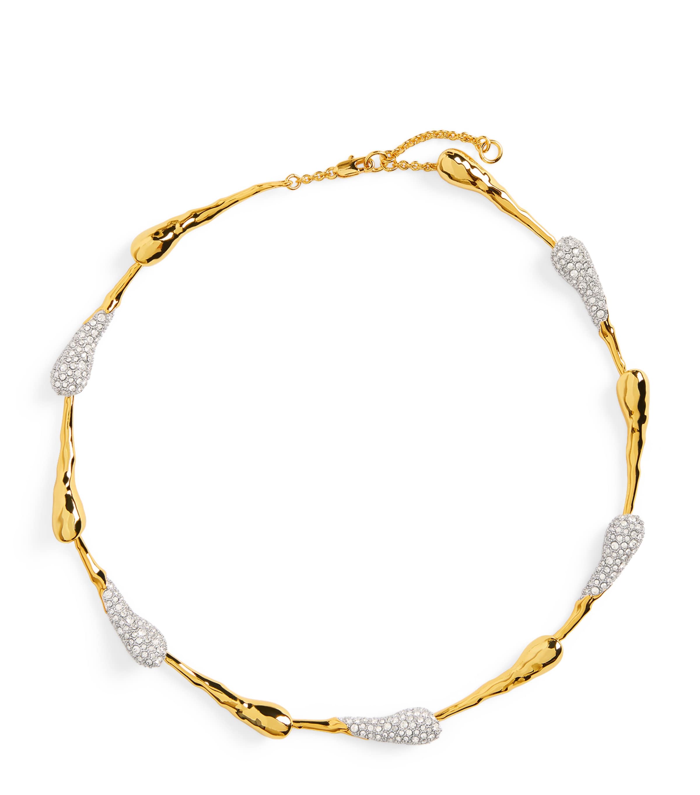 Alexis Bittar 14ct Gold-plated Solanales Crystal Pave Dewdrop Necklace In Gold