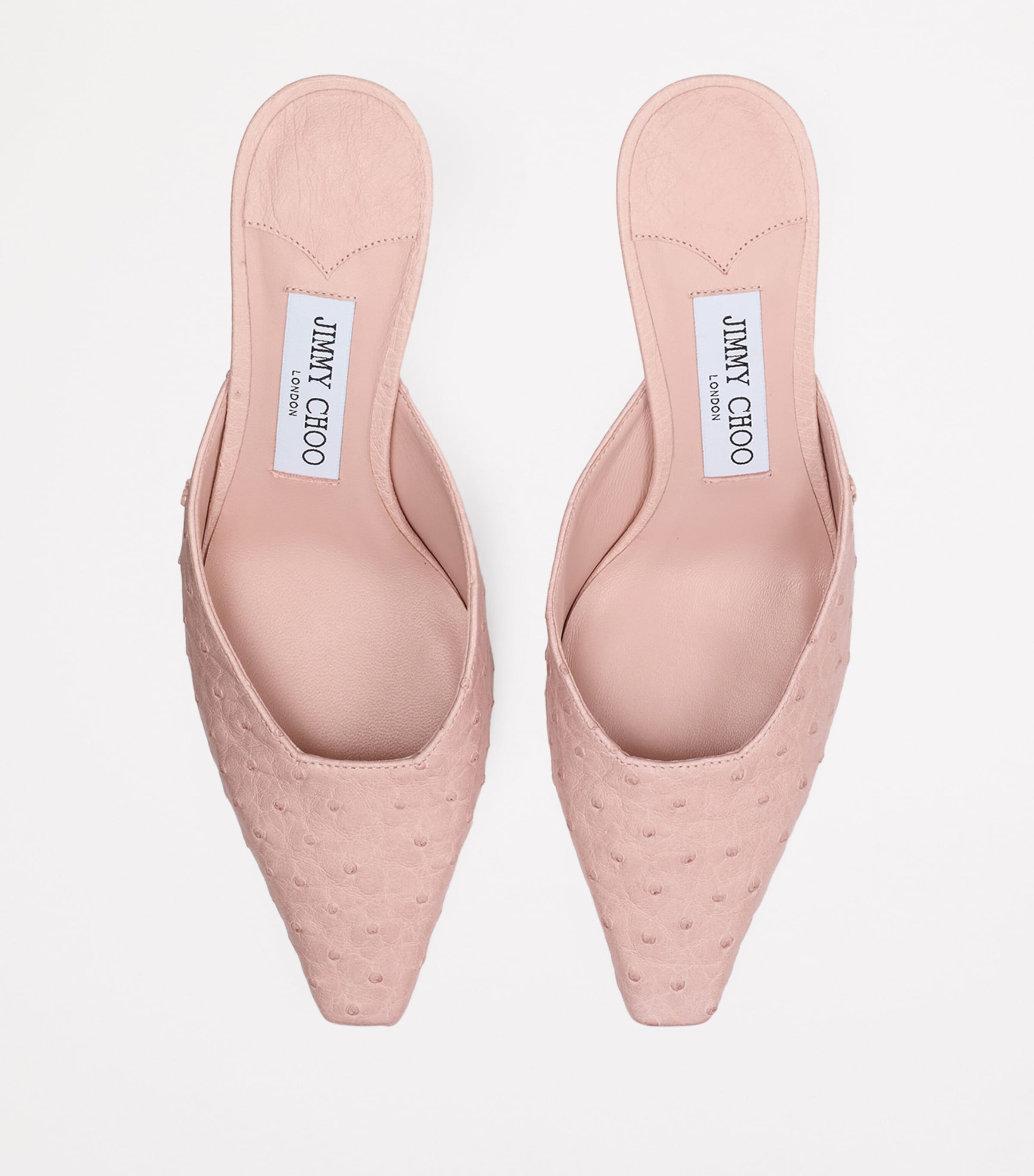 Ostrich Leather Vivi 65 Mules ROSE Image 2